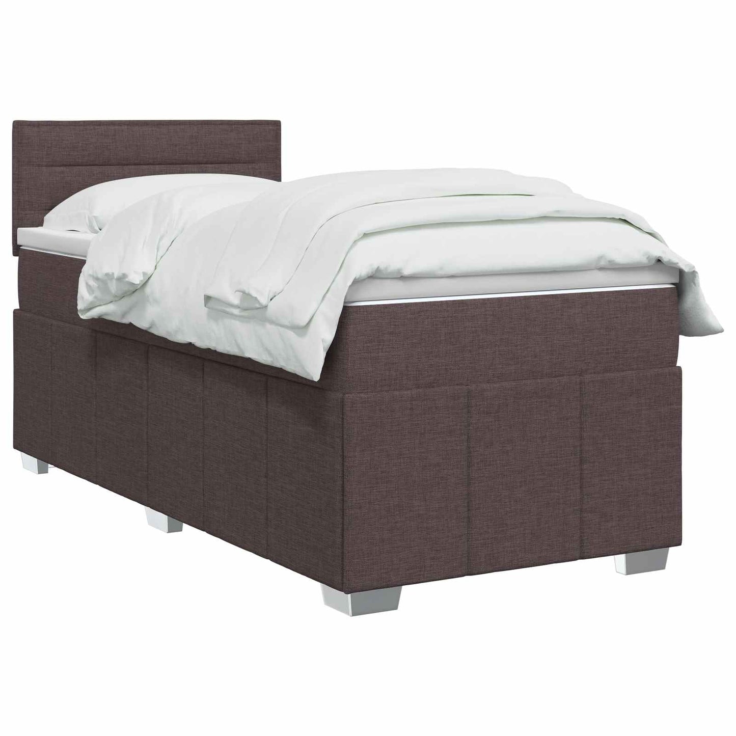 Boxspring ágy matraccal Sötét Barna 90 x 200 cm Szövet