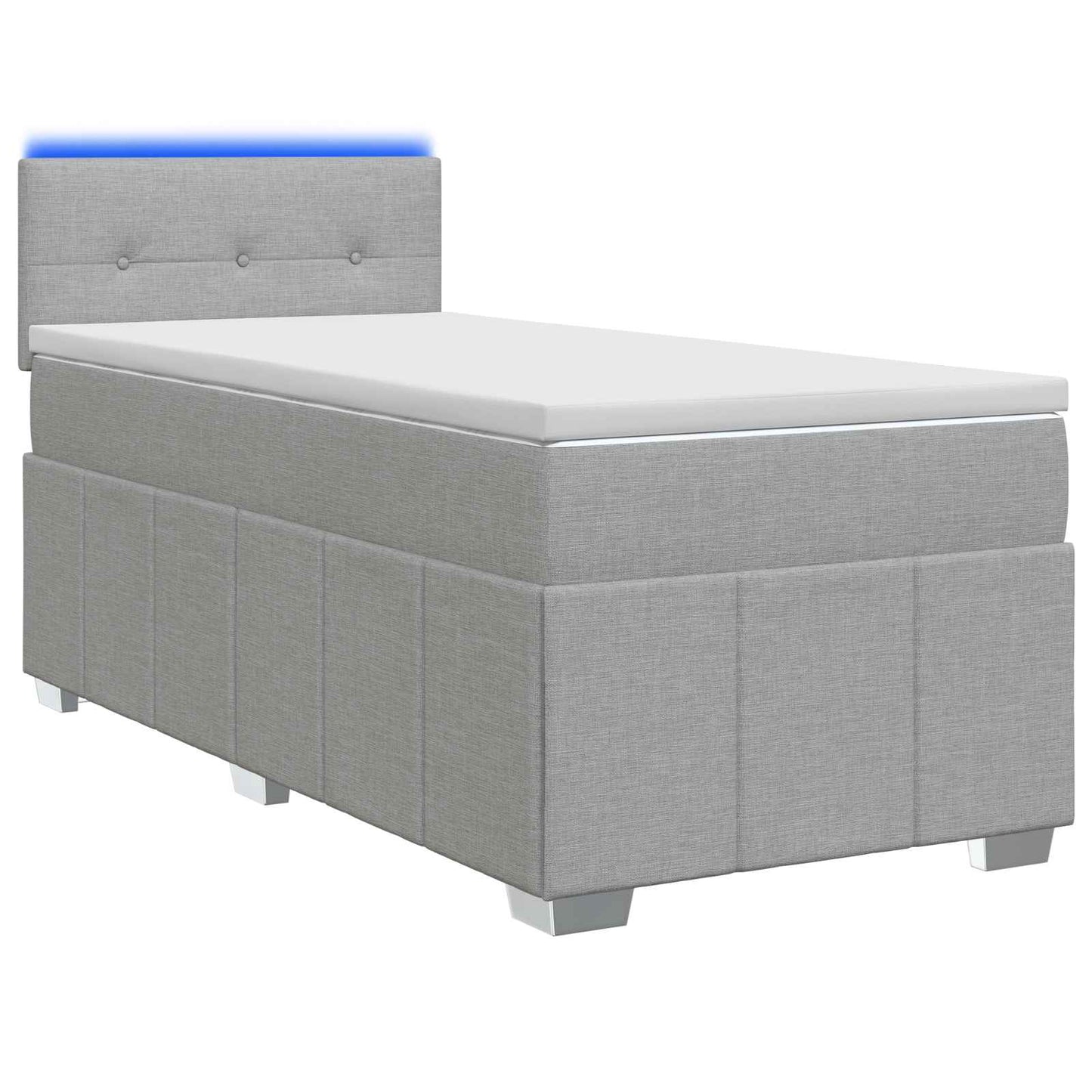 Boxspring ágy matraccal Világosszürke 90 x 200 cm Szövet