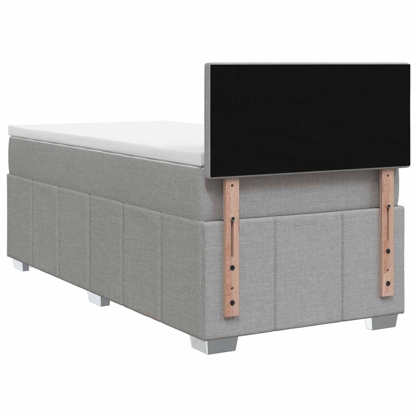 Boxspring ágy matraccal Világosszürke 90 x 200 cm Szövet