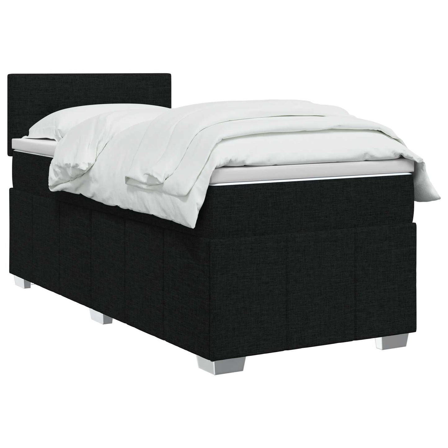 Boxspring ágy matraccal fejtámlával Fekete 90 x 200 cm Szövet