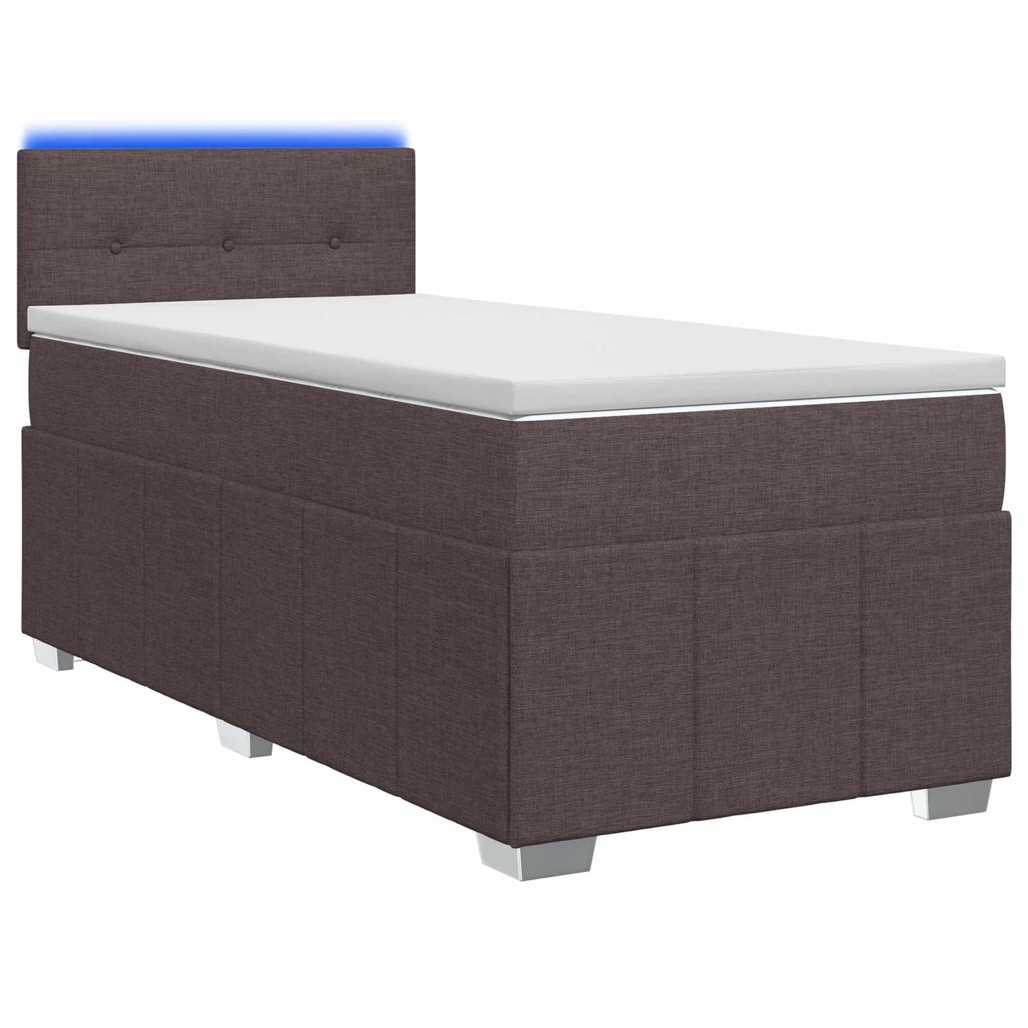 Boxspring ágy matraccal Sötét Barna 90 x 200 cm Szövet