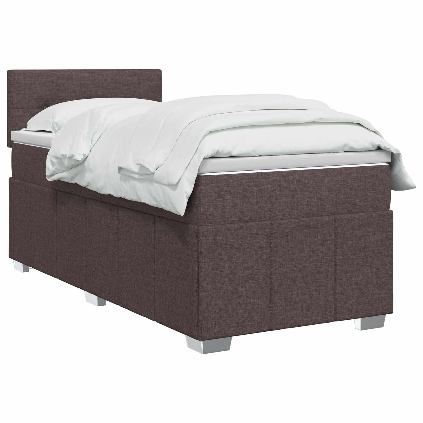 Boxspring ágy matraccal Sötét Barna 90 x 200 cm Szövet
