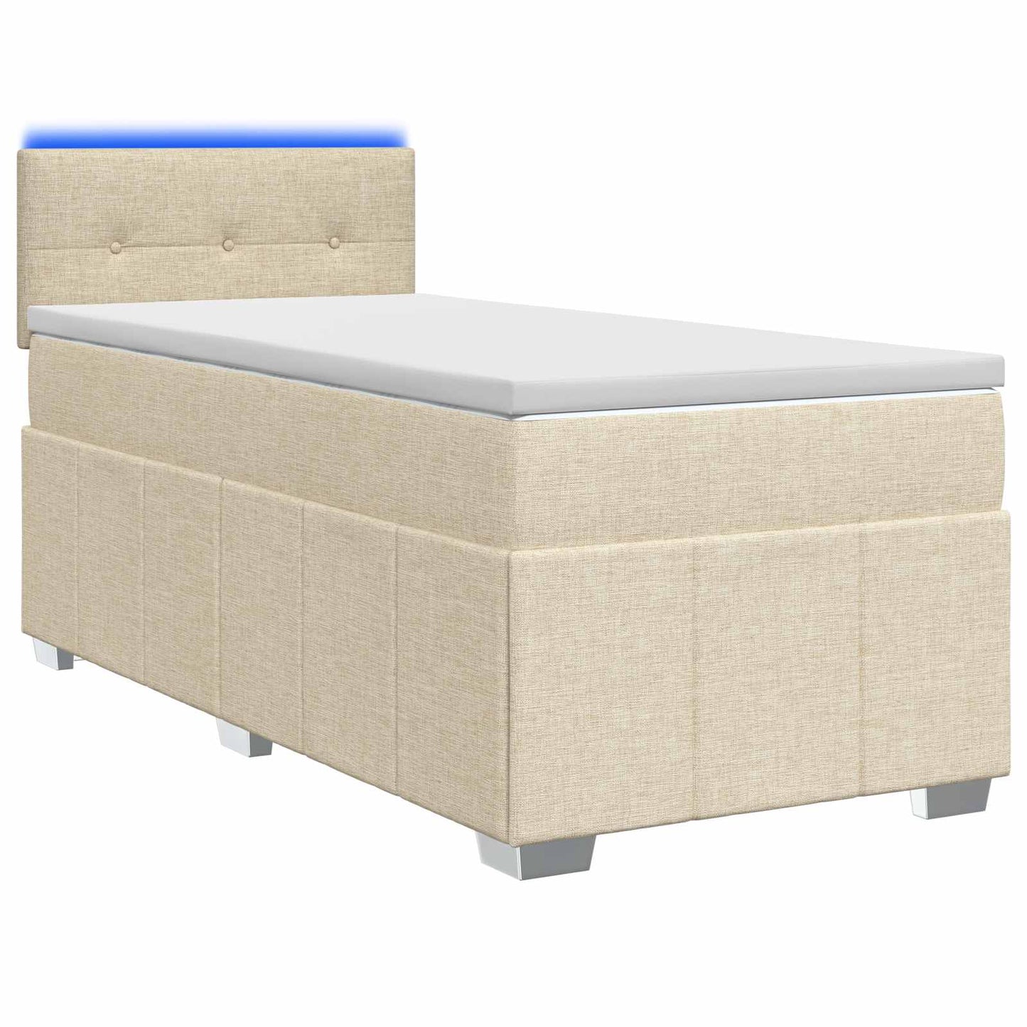 Boxspring ágy matraccal Krémszínű 90 x 200 cm Szövet