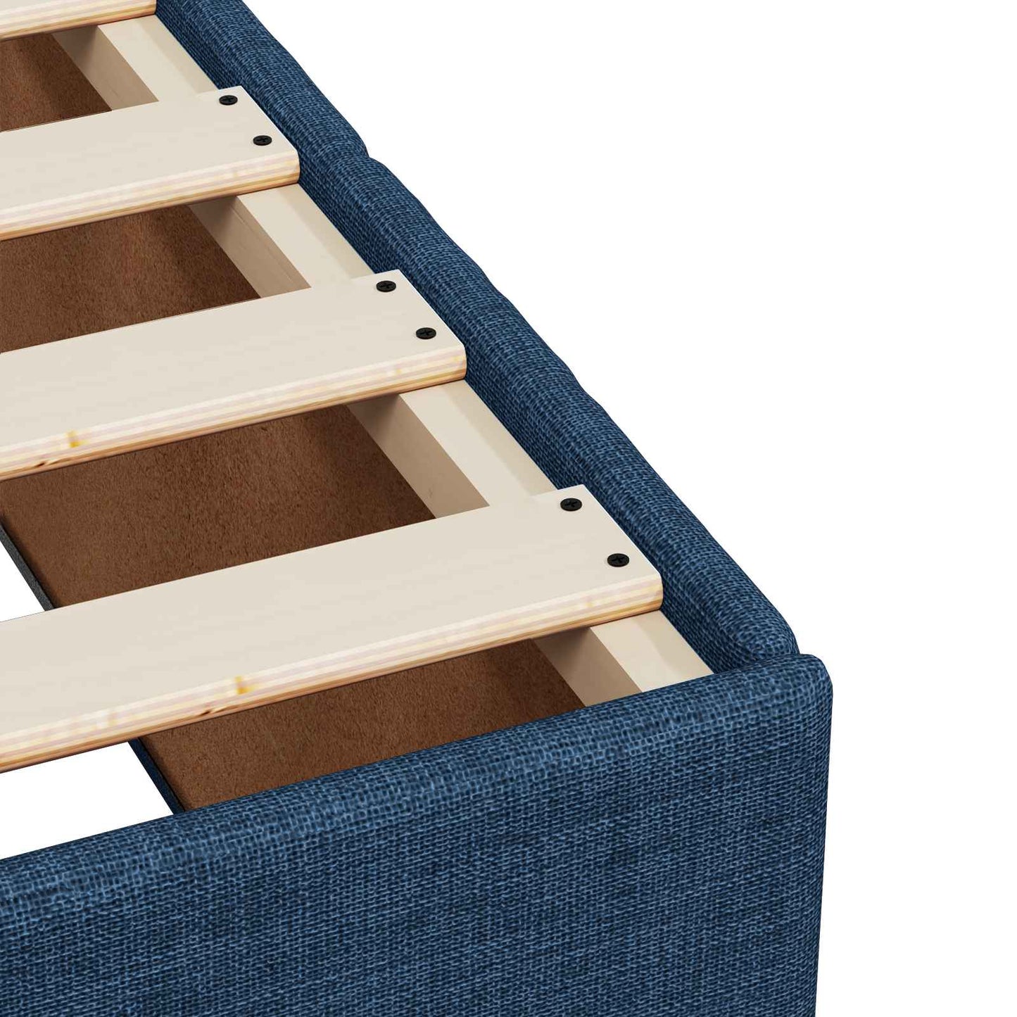 Boxspring ágy matraccal LED szalagokkal Kék 90 x 200 cm Szövet