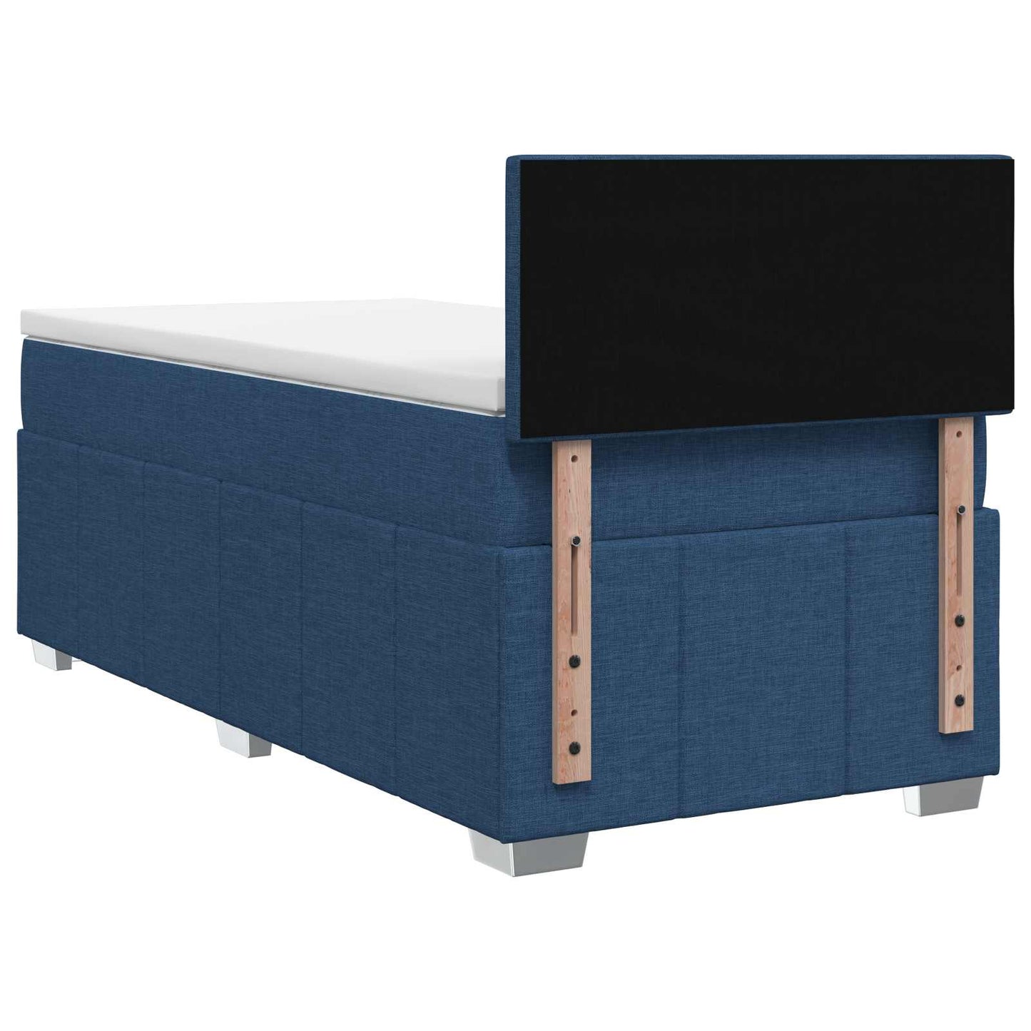 Boxspring ágy matraccal LED szalagokkal Kék 90 x 200 cm Szövet