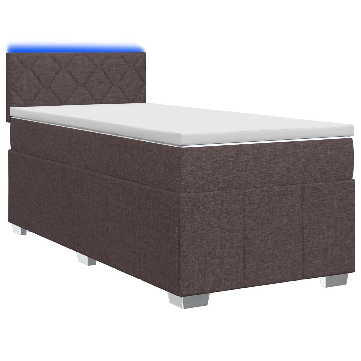 Boxspring ágy matraccal Sötét Barna 90 x 200 cm Szövet