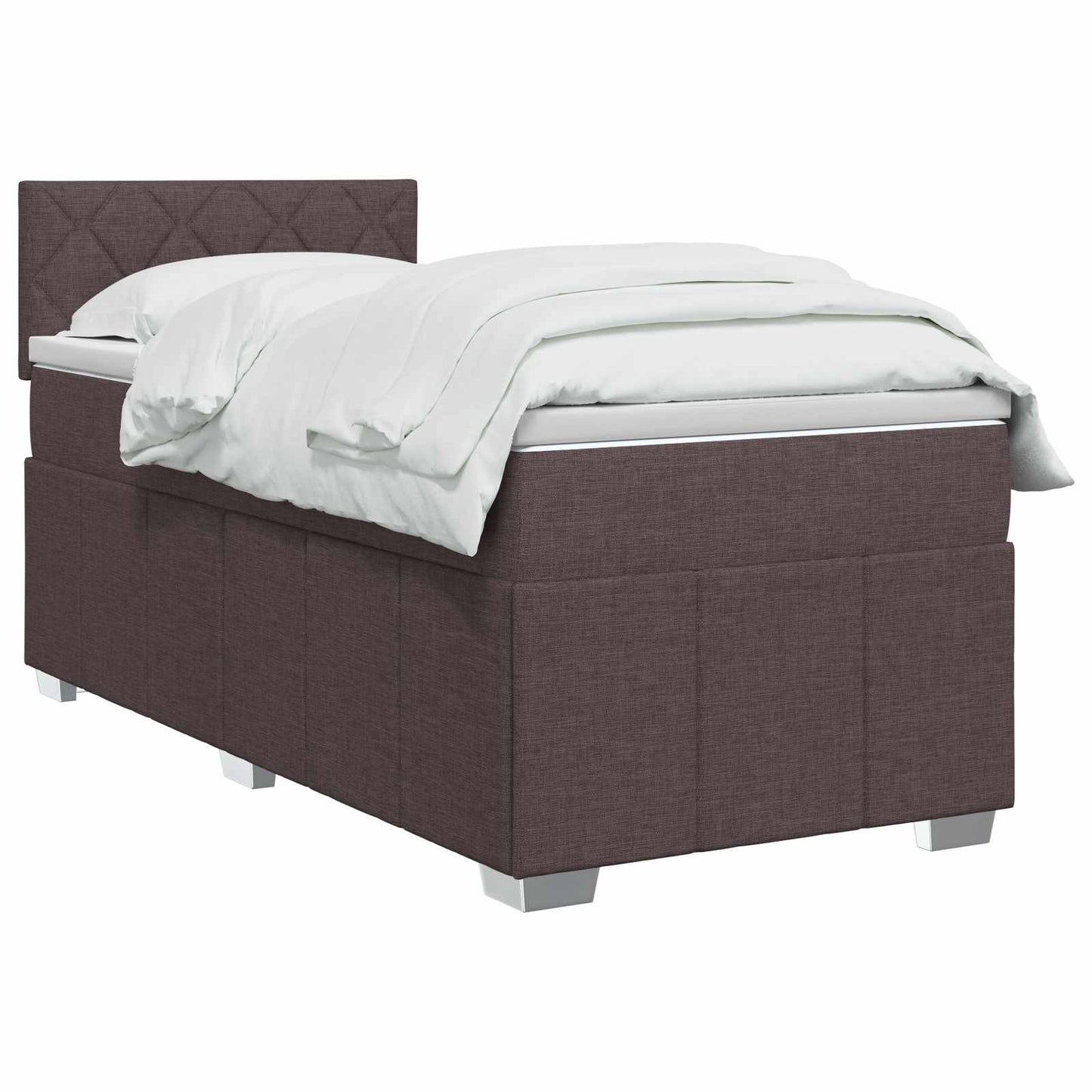 Boxspring ágy matraccal Sötét Barna 90 x 200 cm Szövet