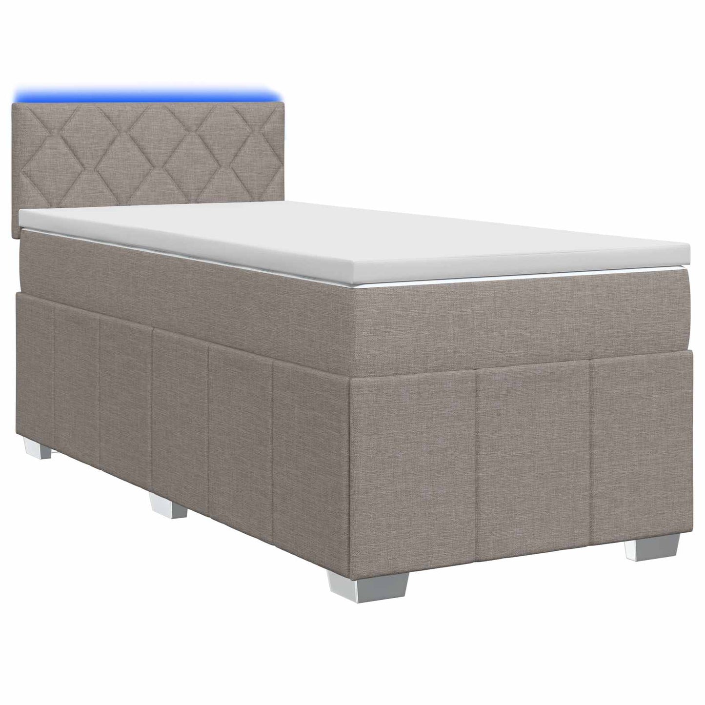 Boxspring ágy matraccal fejtámlával Tópszínű 90 x 200 cm Szövet