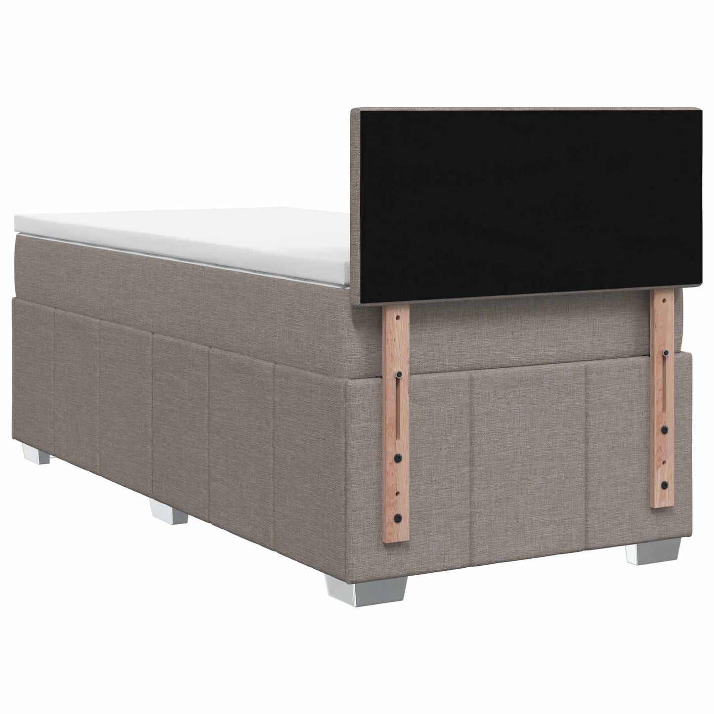 Boxspring ágy matraccal fejtámlával Tópszínű 90 x 200 cm Szövet