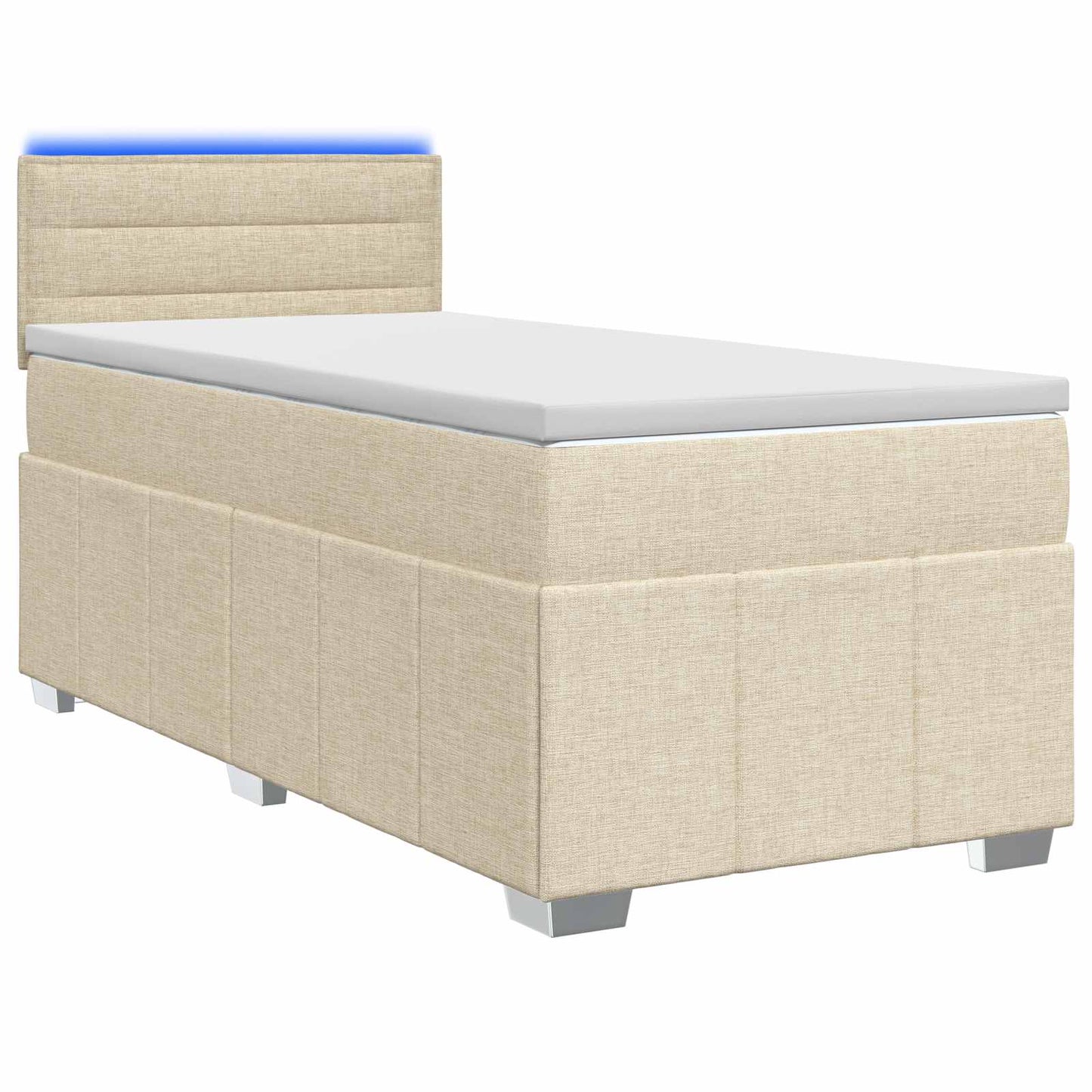 Boxspring ágy matraccal Krémszínű 100 x 200 cm Szövet