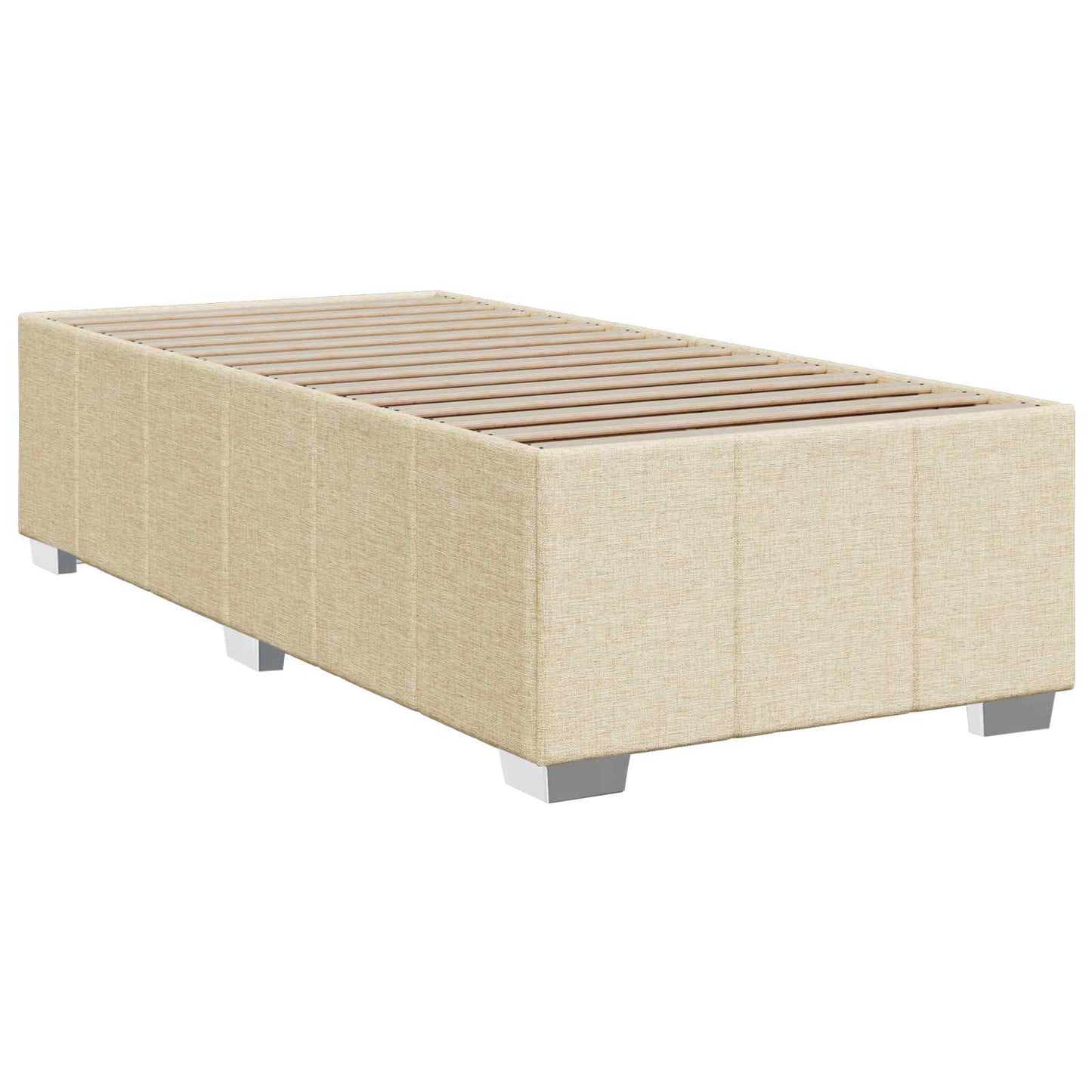 Boxspring ágy matraccal Krémszínű 100 x 200 cm Szövet