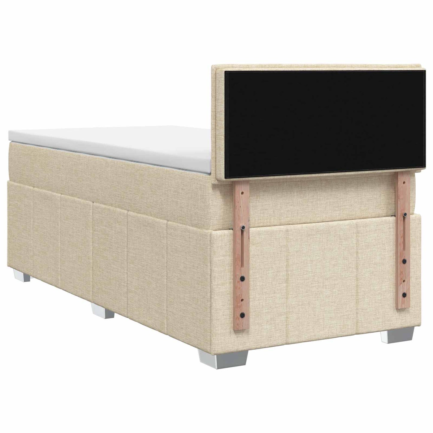 Boxspring ágy matraccal Krémszínű 100 x 200 cm Szövet