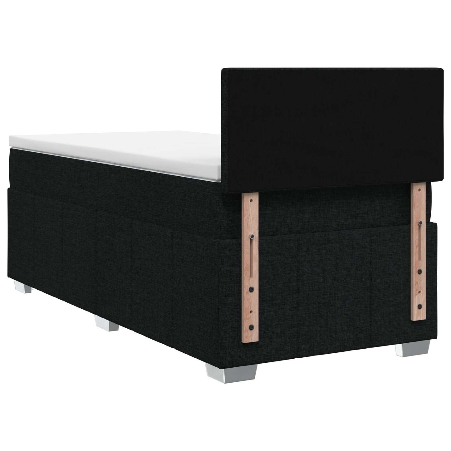 Boxspring ágy matraccal fejtámlával Fekete 100 x 200 cm Szövet