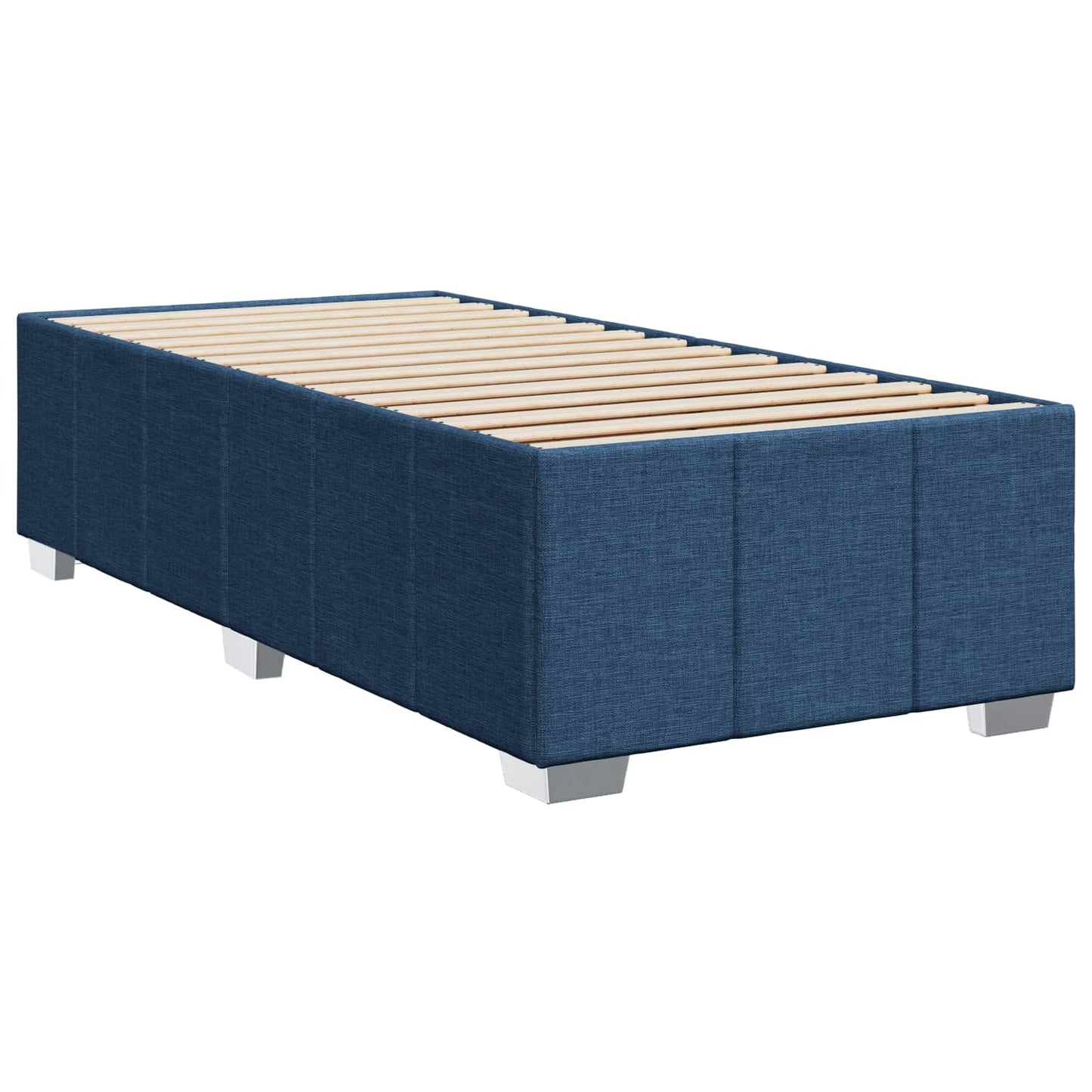 Boxspring ágy matraccal LED szalagokkal Kék 100 x 200 cm Szövet