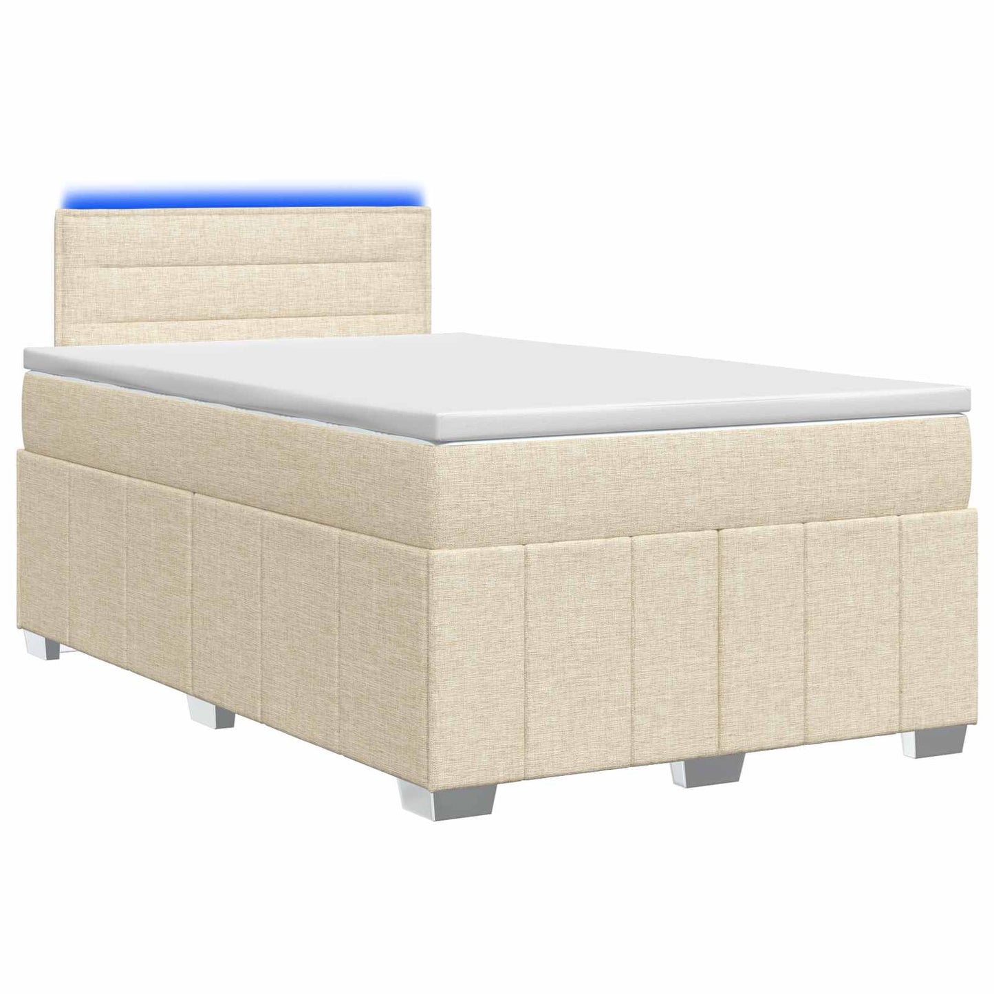 Boxspring ágy matraccal Krémszínű 120 x 190 cm Szövet