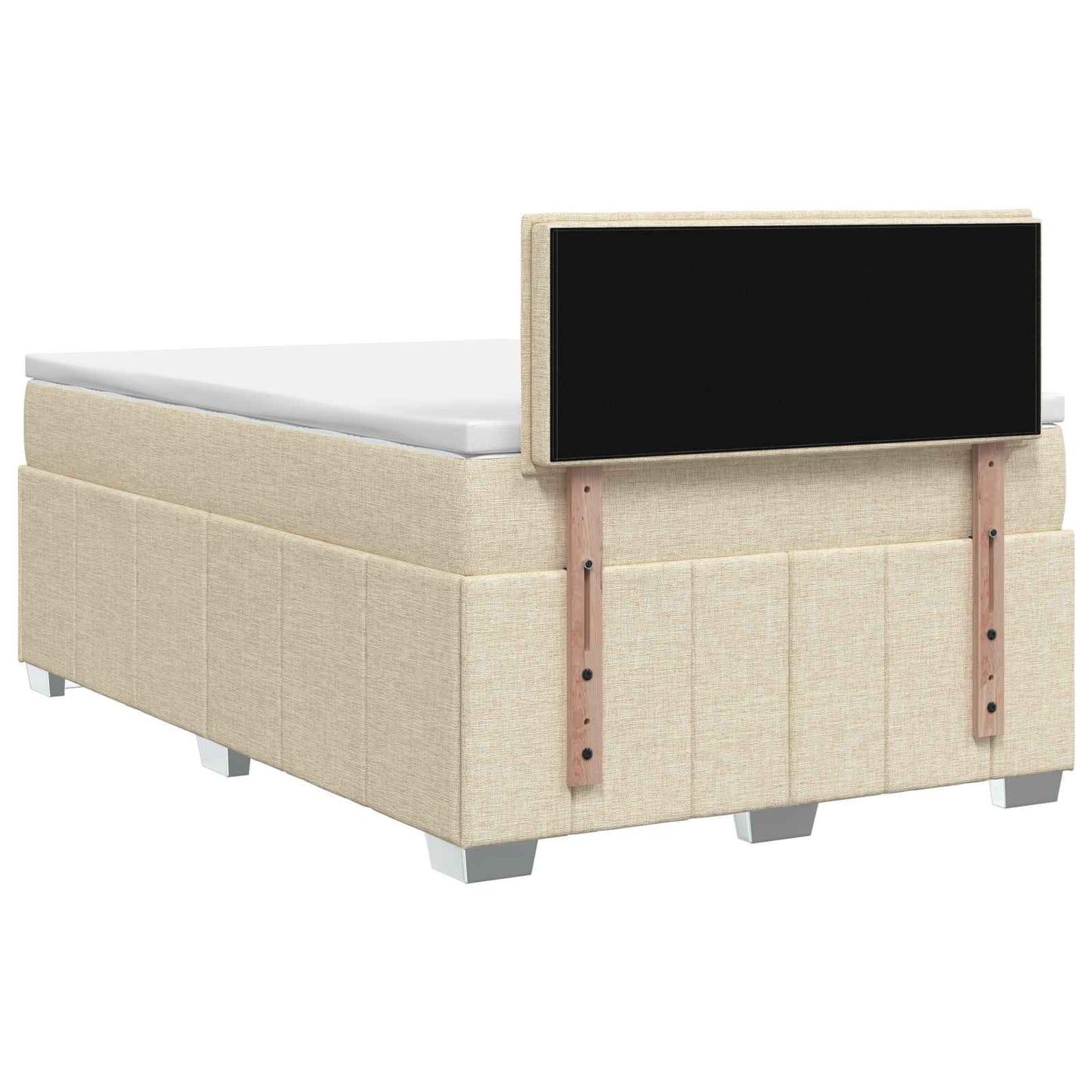 Boxspring ágy matraccal Krémszínű 120 x 190 cm Szövet