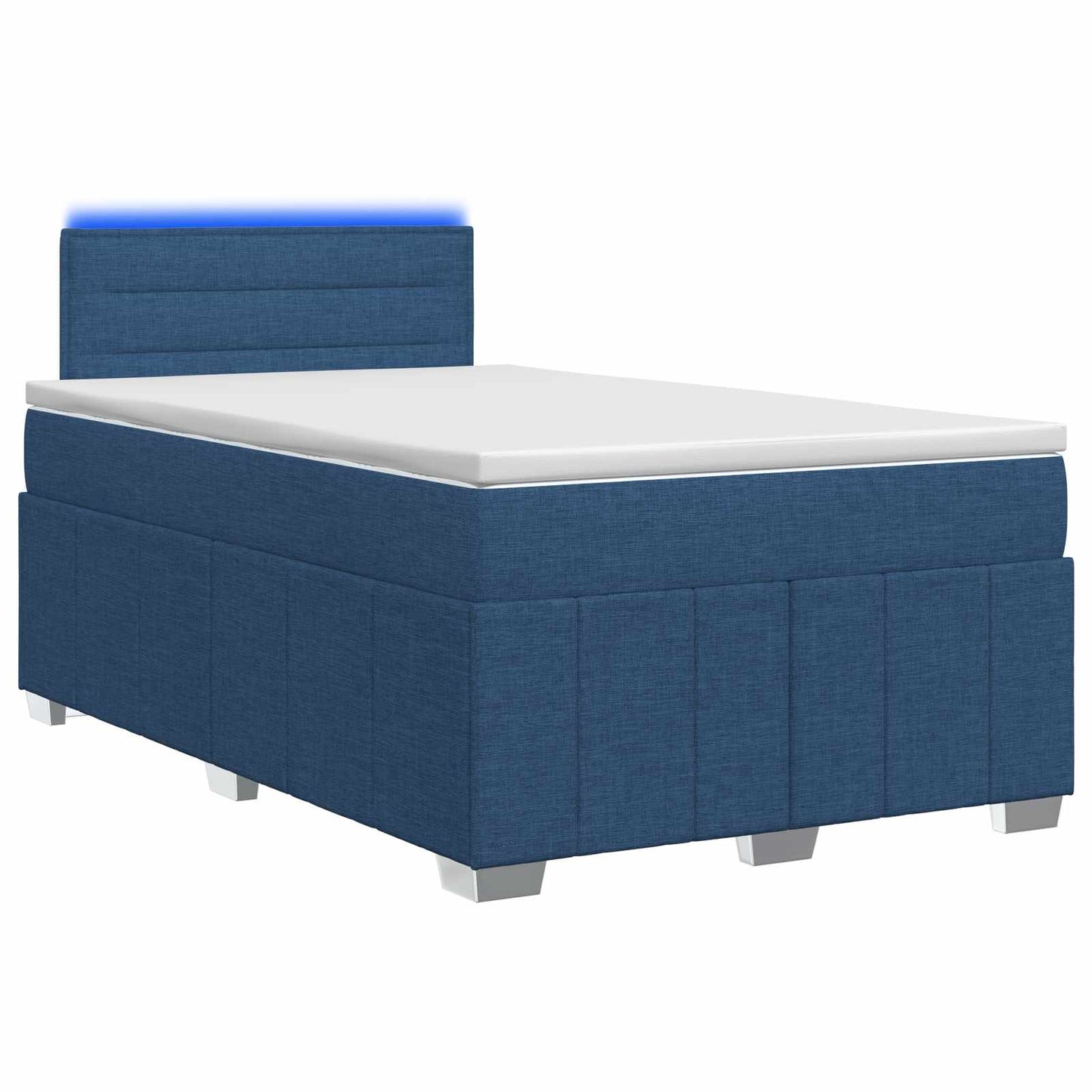 Boxspring ágy matraccal LED szalagokkal Kék 120 x 190 cm Szövet