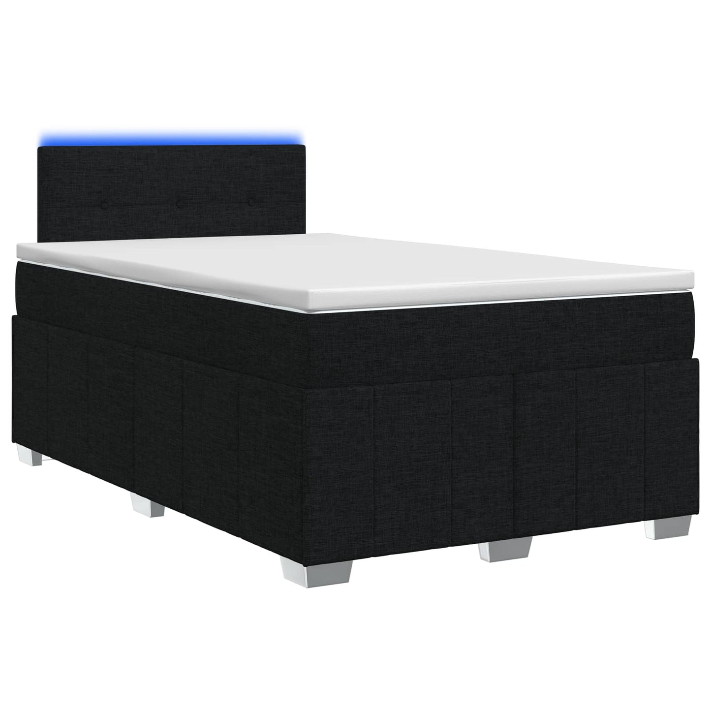 Boxspring ágy matraccal fejtámlával Fekete 120 x 190 cm Szövet