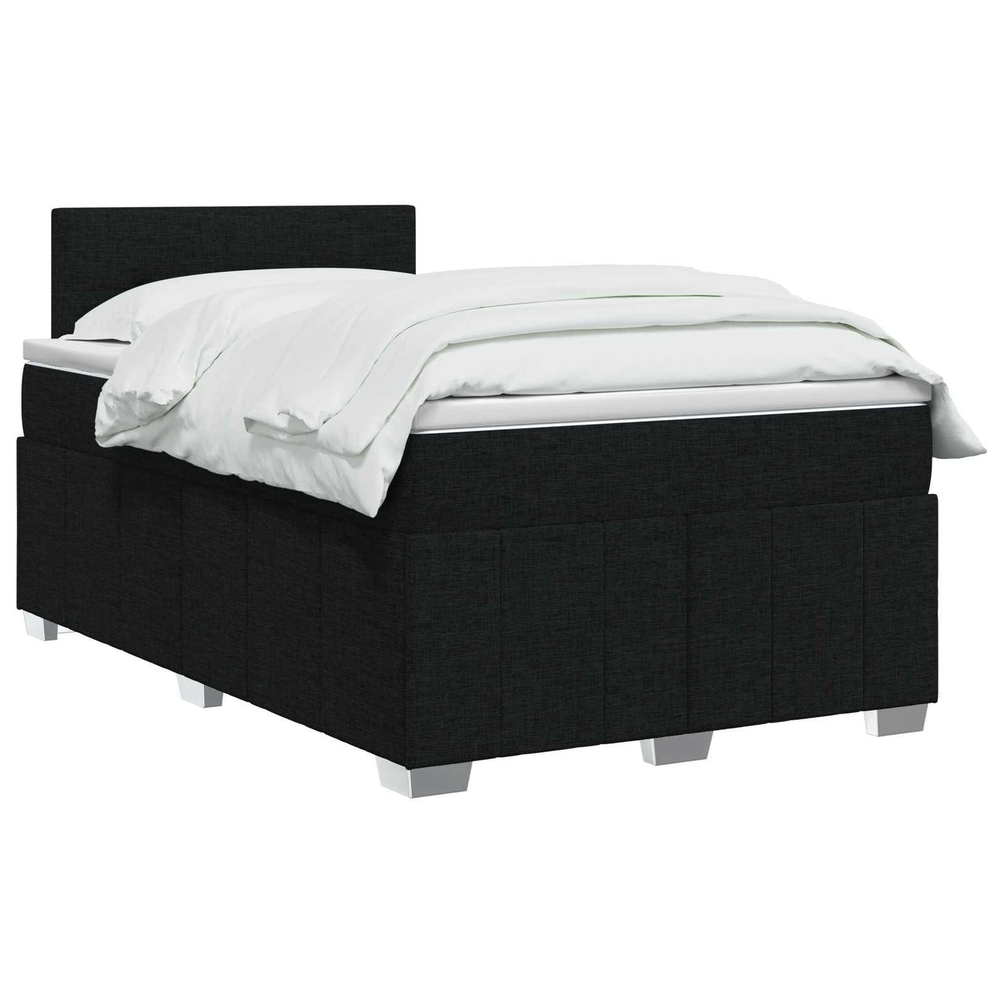 Boxspring ágy matraccal fejtámlával Fekete 120 x 190 cm Szövet