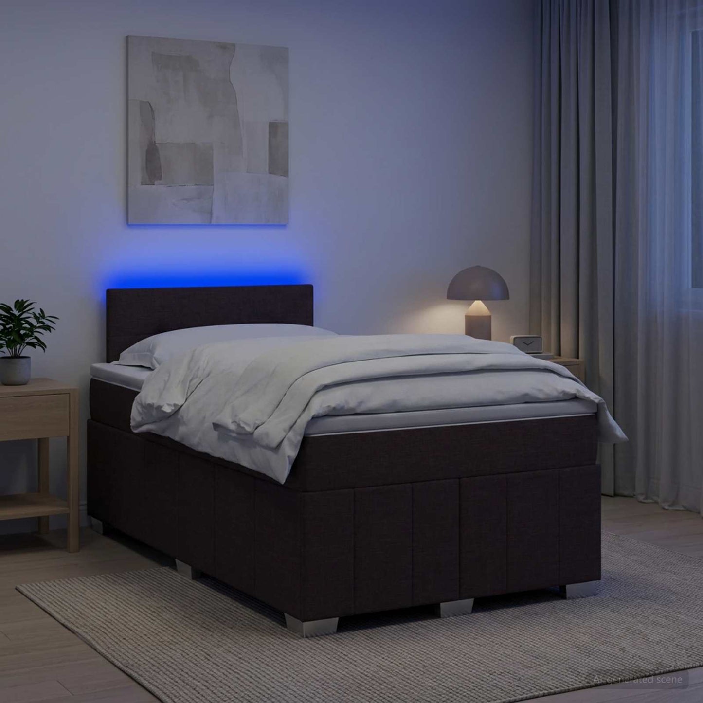 Boxspring ágy matraccal Sötét Barna 120 x 190 cm Szövet