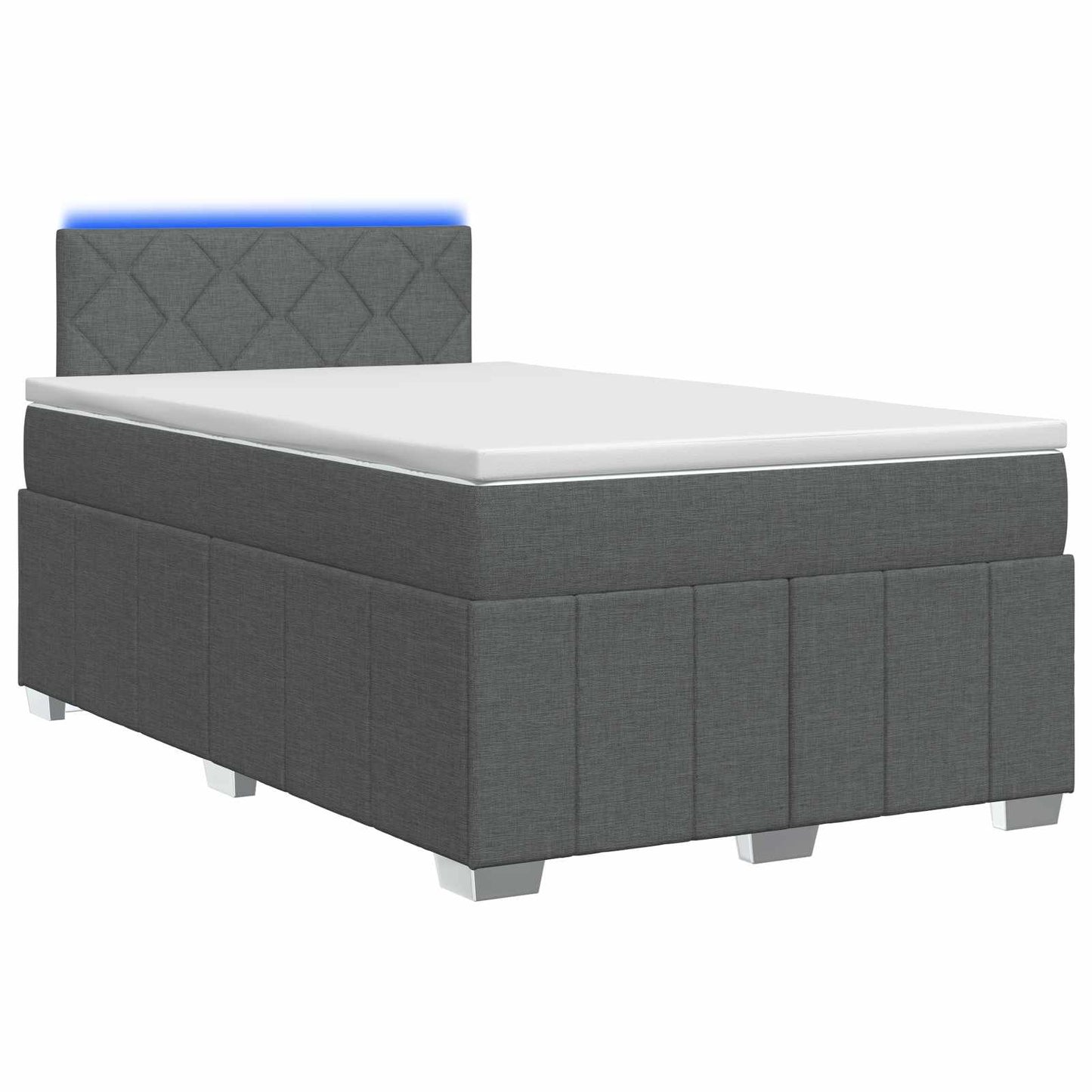 Boxspring ágy matraccal Sötétszürke 120 x 190 cm Szövet