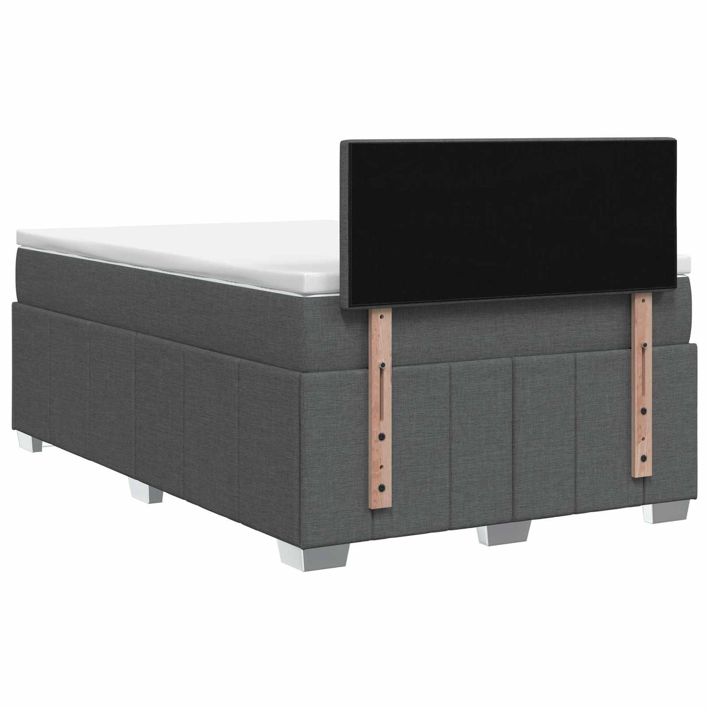 Boxspring ágy matraccal Sötétszürke 120 x 190 cm Szövet