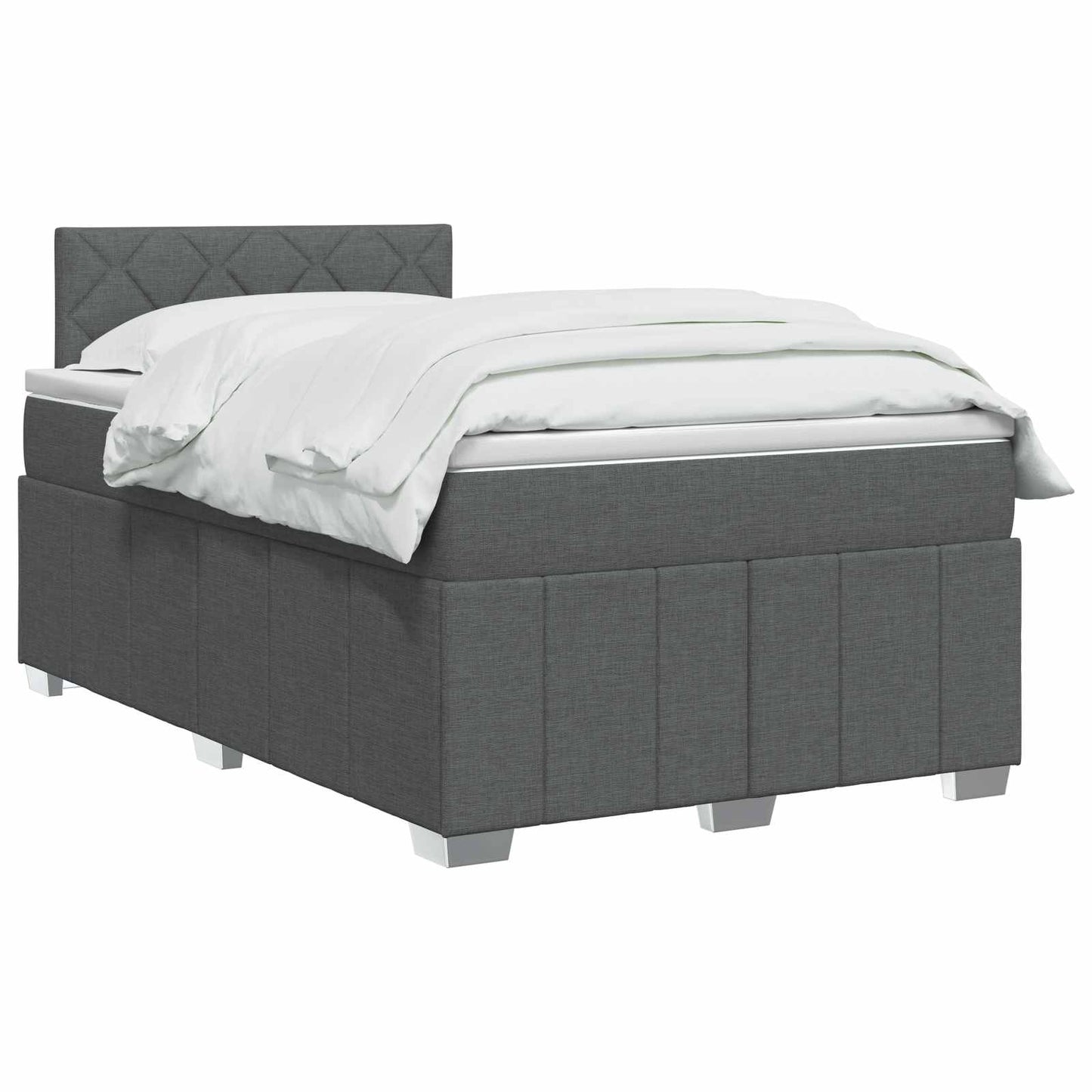 Boxspring ágy matraccal Sötétszürke 120 x 190 cm Szövet
