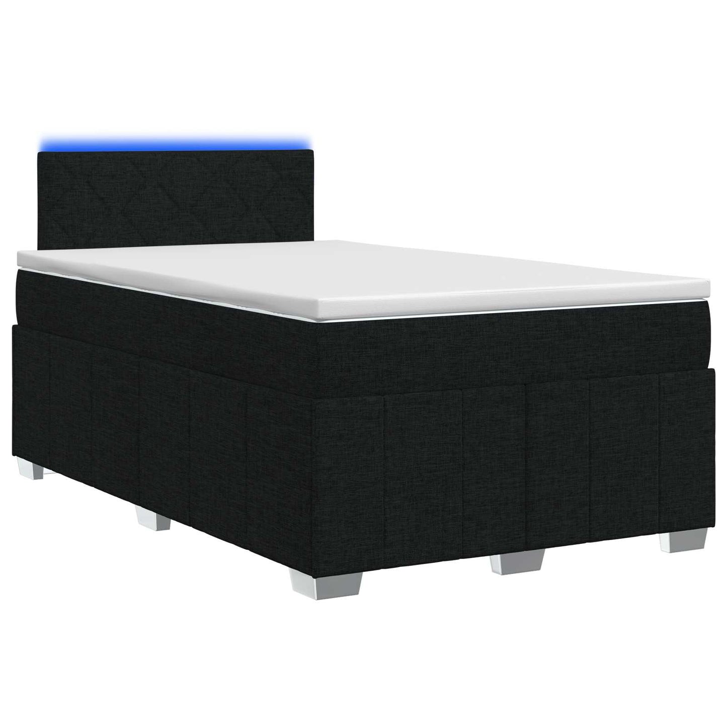 Boxspring ágy matraccal fejtámlával Fekete 120 x 190 cm Szövet