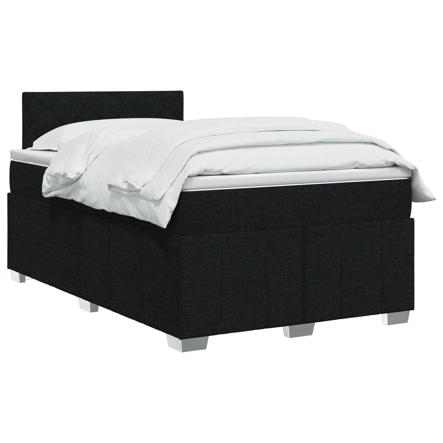 Boxspring ágy matraccal fejtámlával Fekete 120 x 190 cm Szövet
