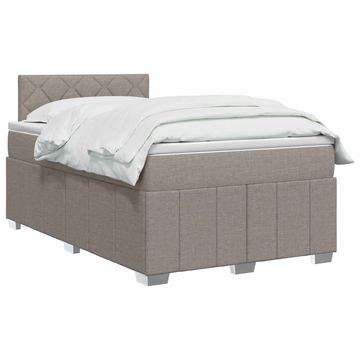 Boxspring ágy matraccal Tópszínű 120 x 190 cm Szövet