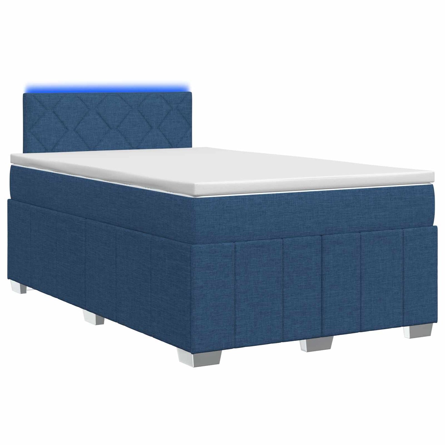 Boxspring ágy matraccal LED szalagokkal Kék 120 x 190 cm Szövet