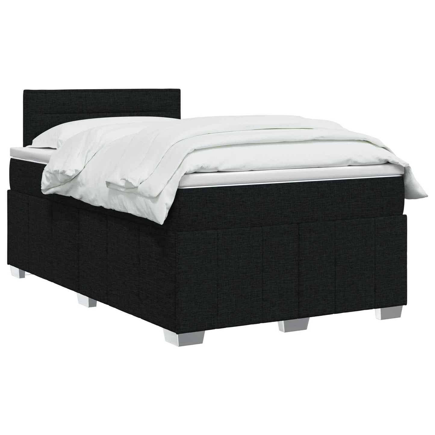Boxspring ágy matraccal fejtámlával Fekete 120 x 200 cm Szövet