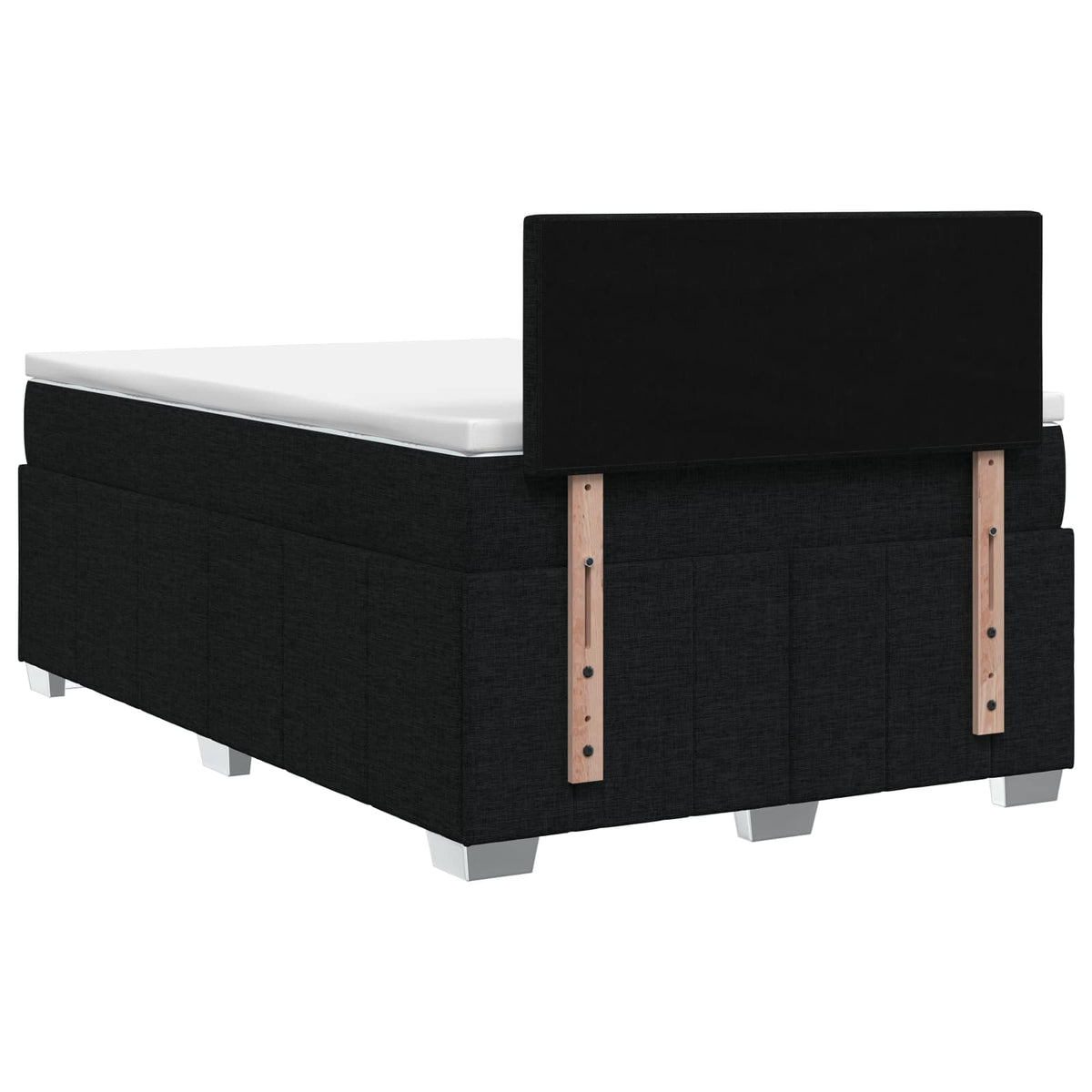 Boxspring ágy matraccal fejtámlával Fekete 120 x 200 cm Szövet