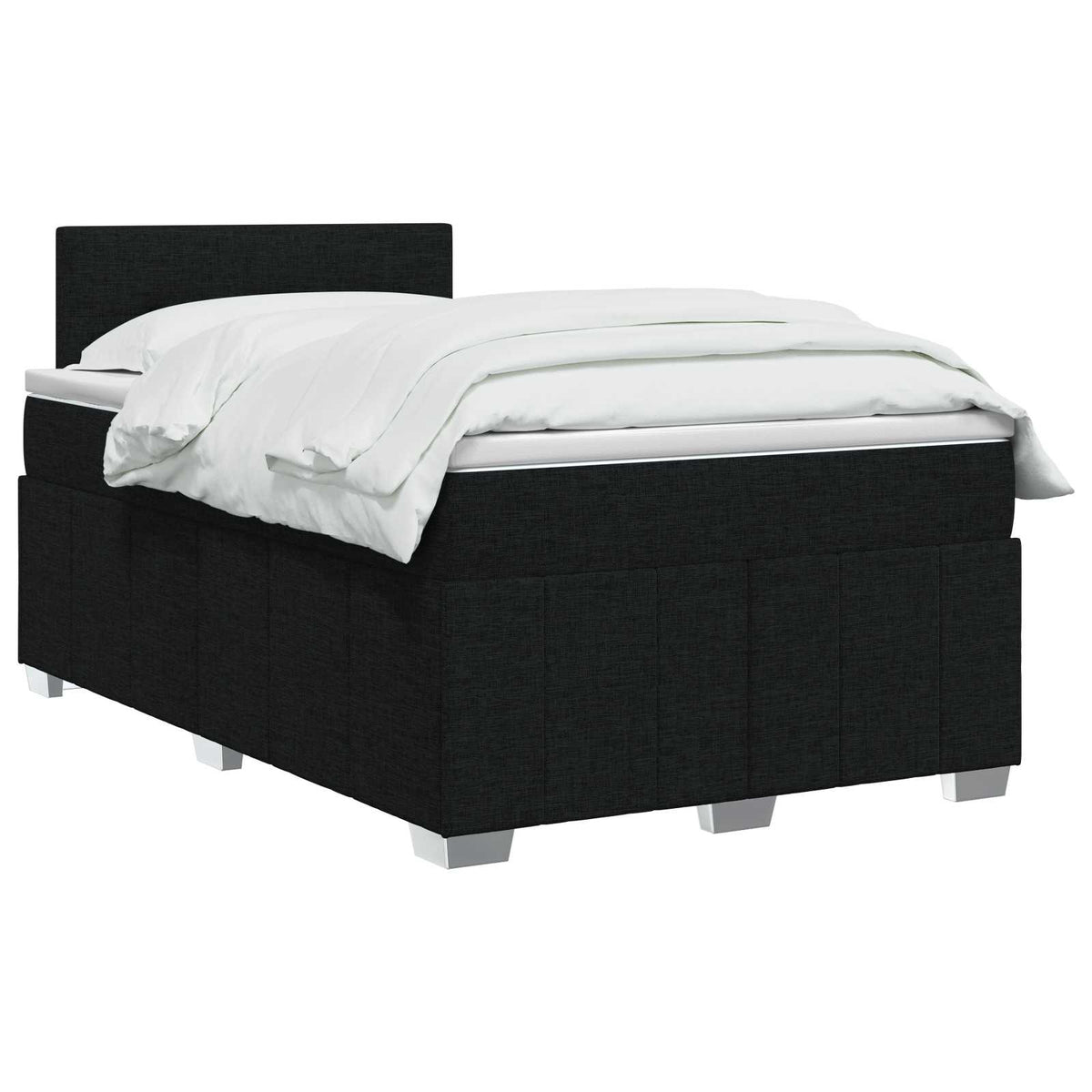 Boxspring ágy matraccal fejtámlával Fekete 120 x 200 cm Szövet