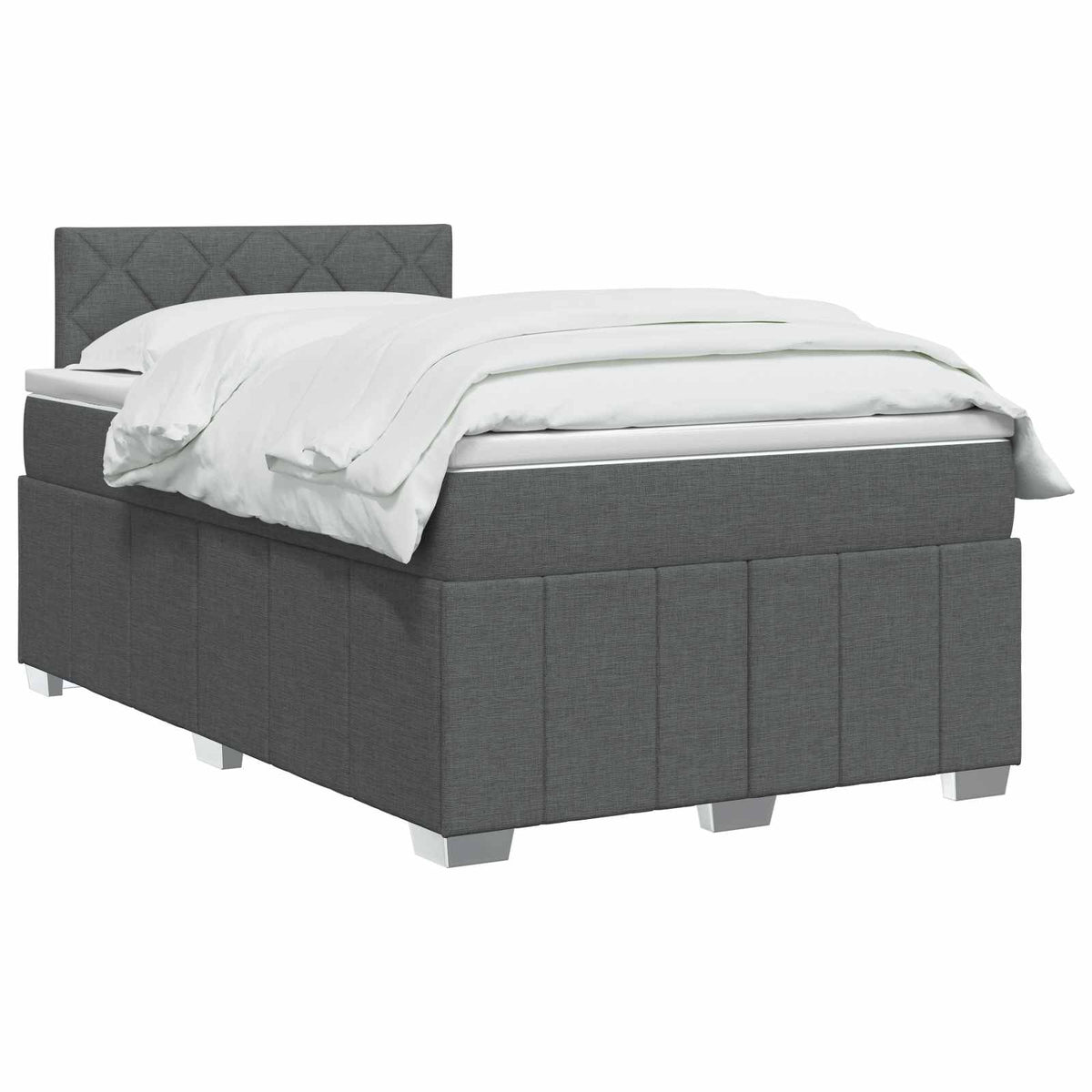 Boxspring ágy matraccal Sötétszürke 120 x 200 cm Szövet