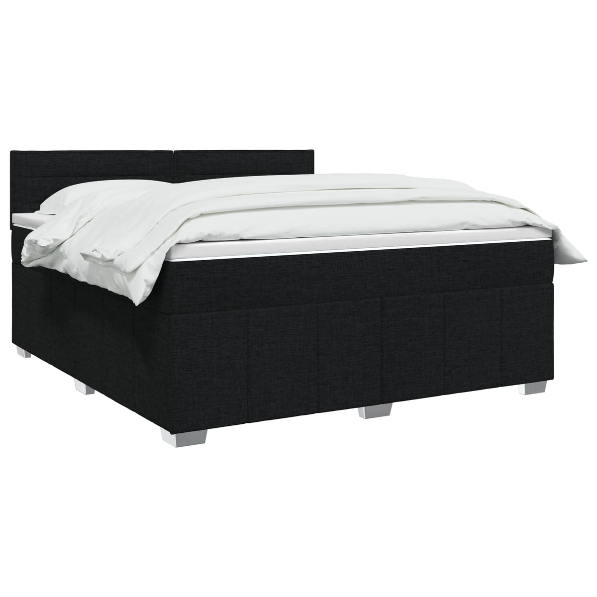 Boxspring ágy matraccal fejtámlával Fekete 140 x 190 cm Szövet