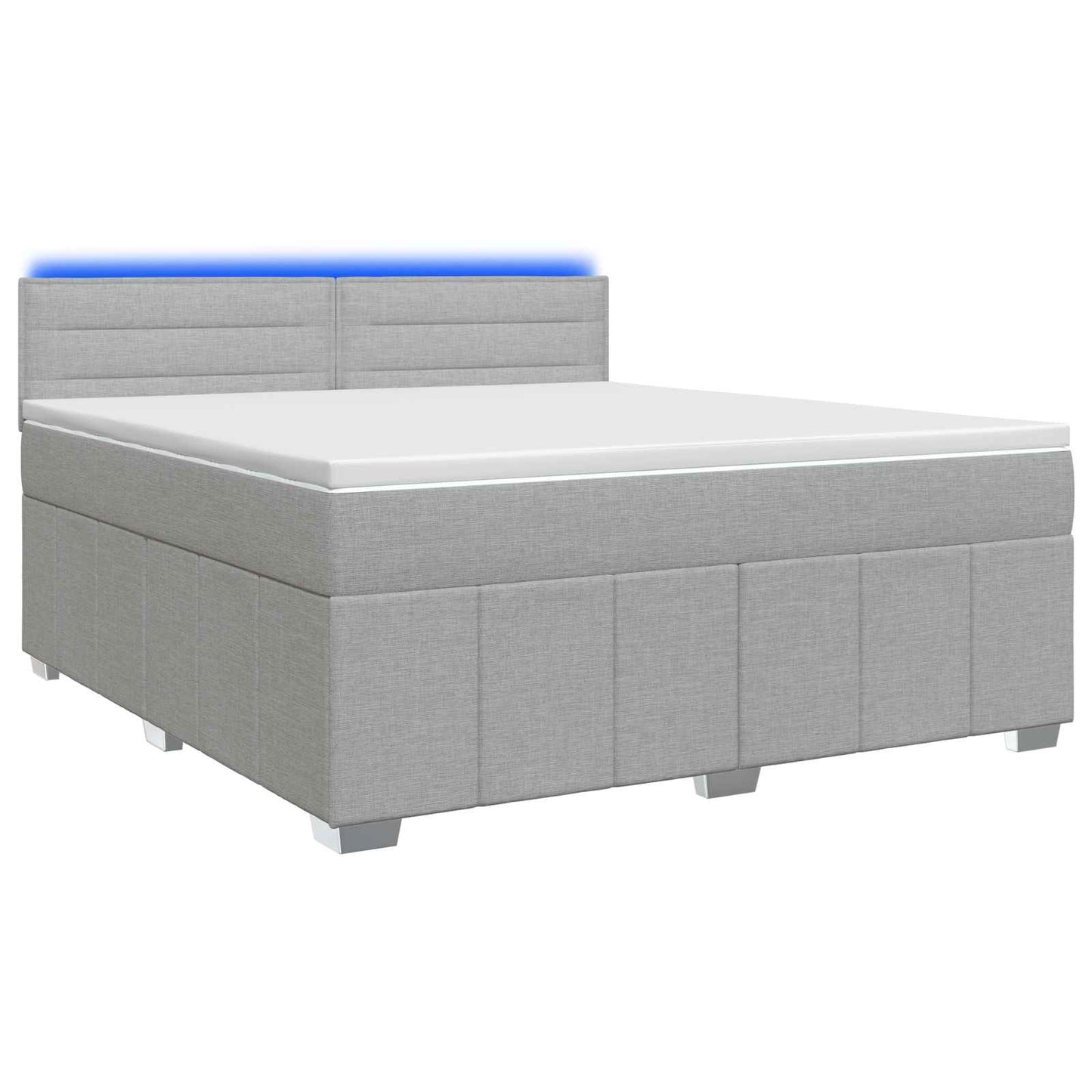 Boxspring ágy matraccal Világosszürke 140 x 200 cm Szövet