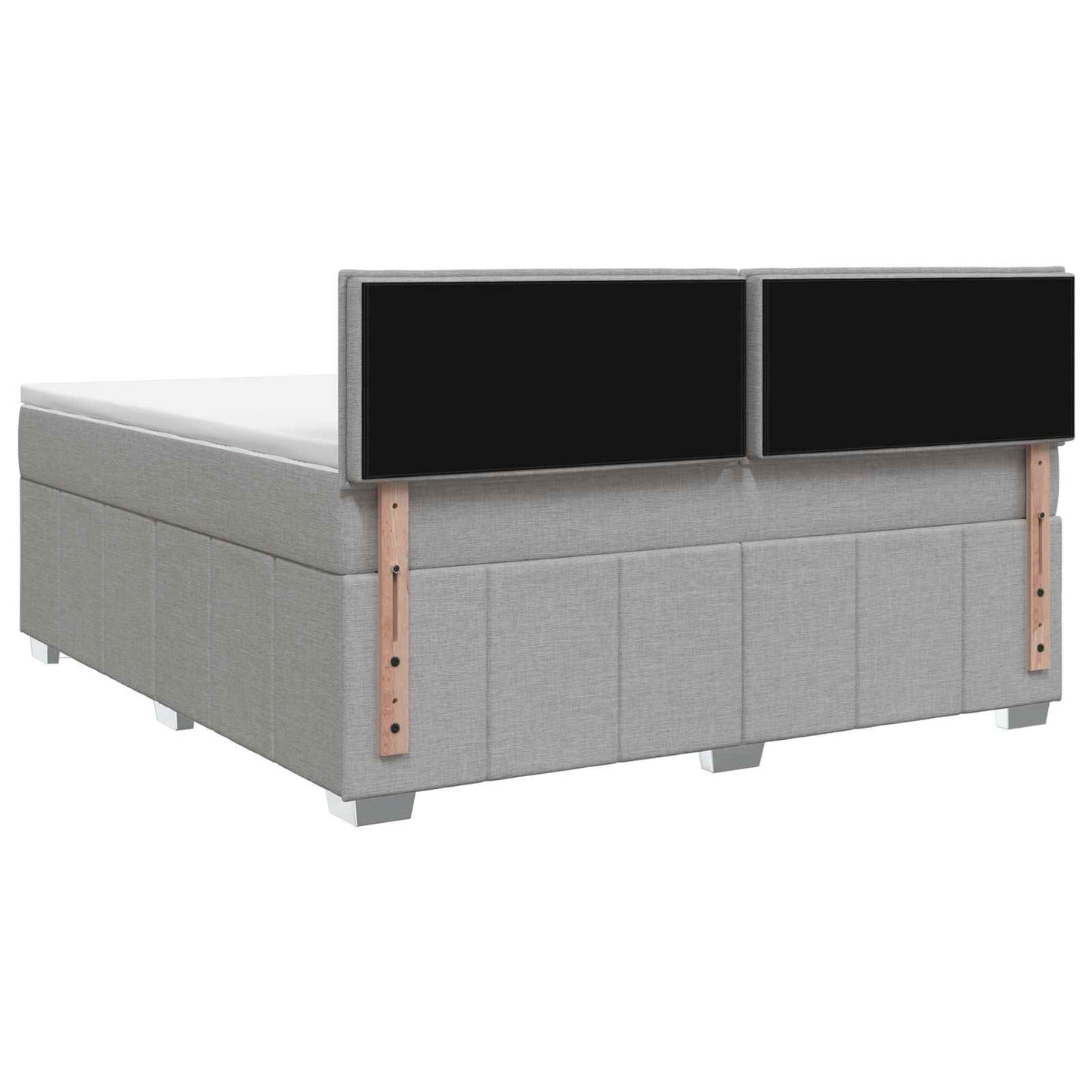 Boxspring ágy matraccal Világosszürke 140 x 200 cm Szövet
