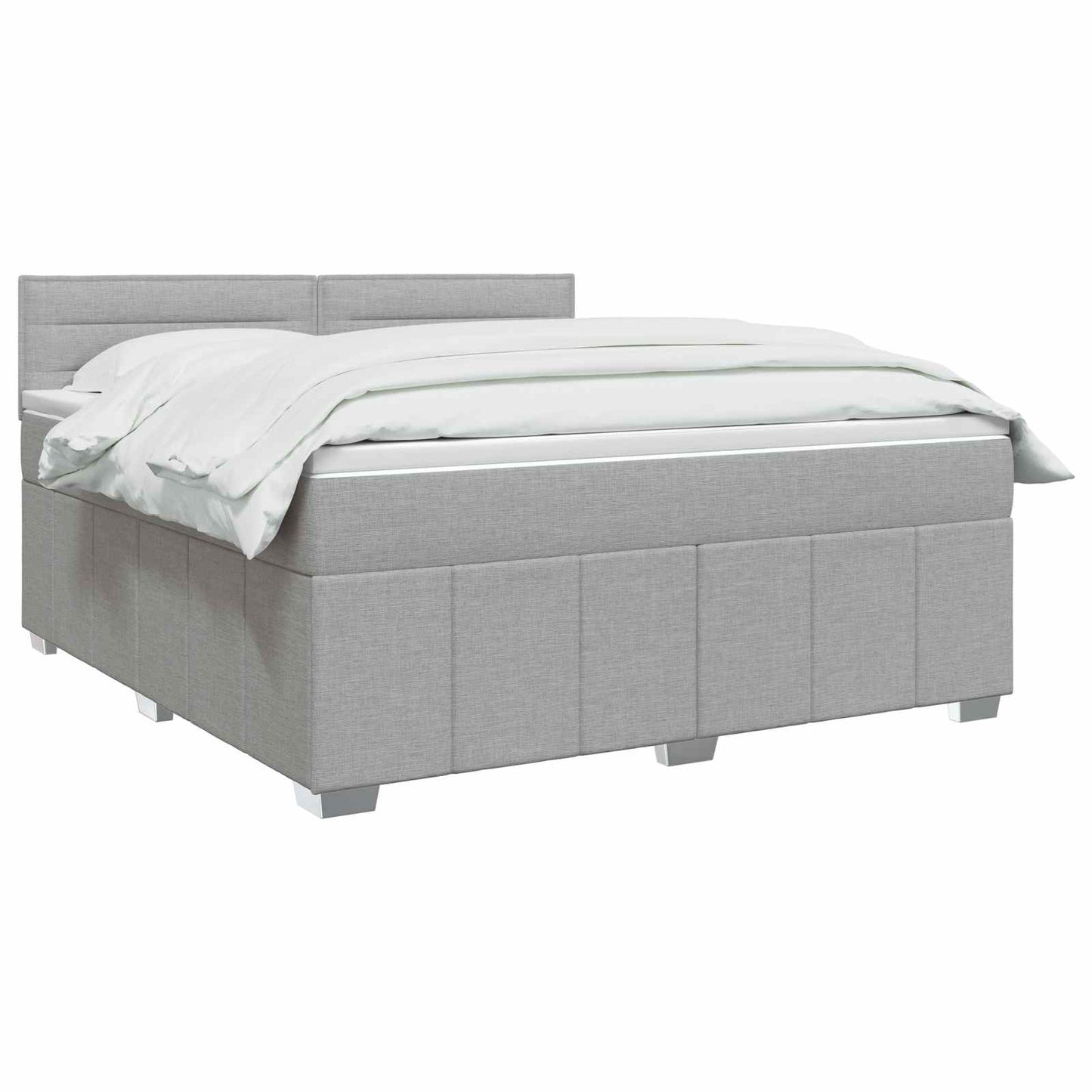 Boxspring ágy matraccal Világosszürke 140 x 200 cm Szövet