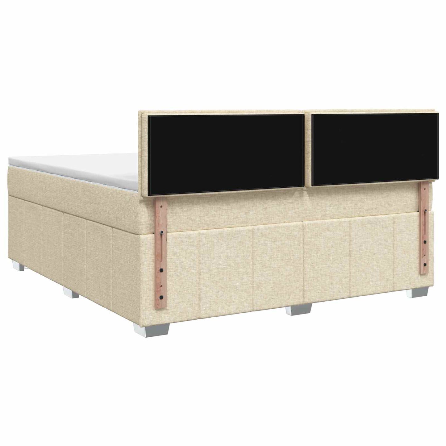 Boxspring ágy matraccal Krémszínű 140 x 200 cm Szövet