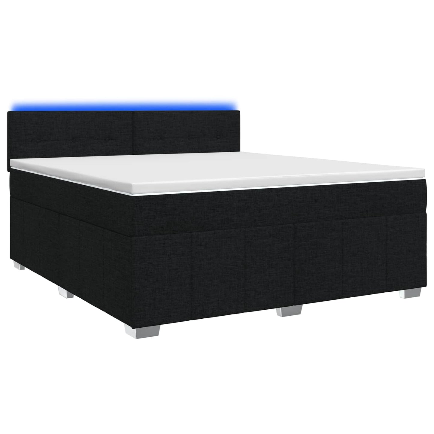 Boxspring ágy matraccal fejtámlával Fekete 140 x 200 cm Szövet