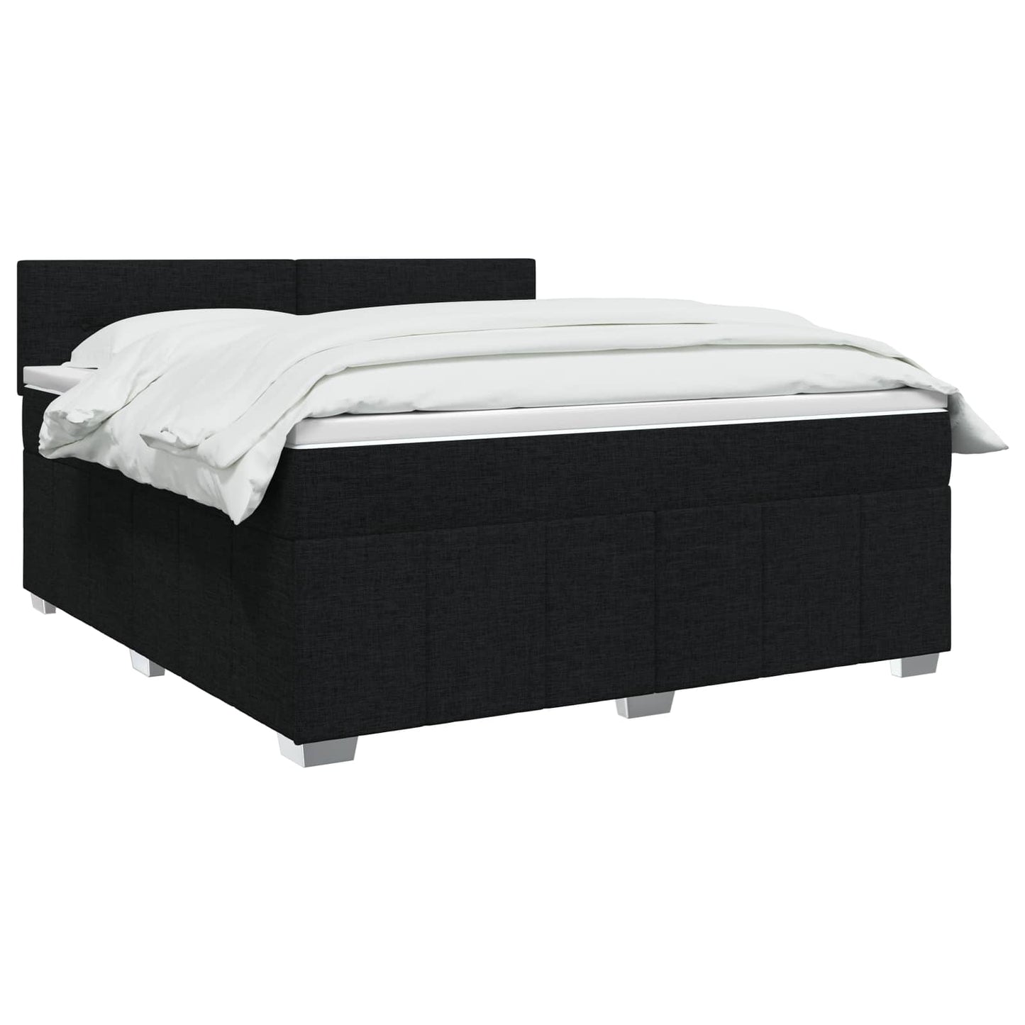 Boxspring ágy matraccal fejtámlával Fekete 140 x 200 cm Szövet