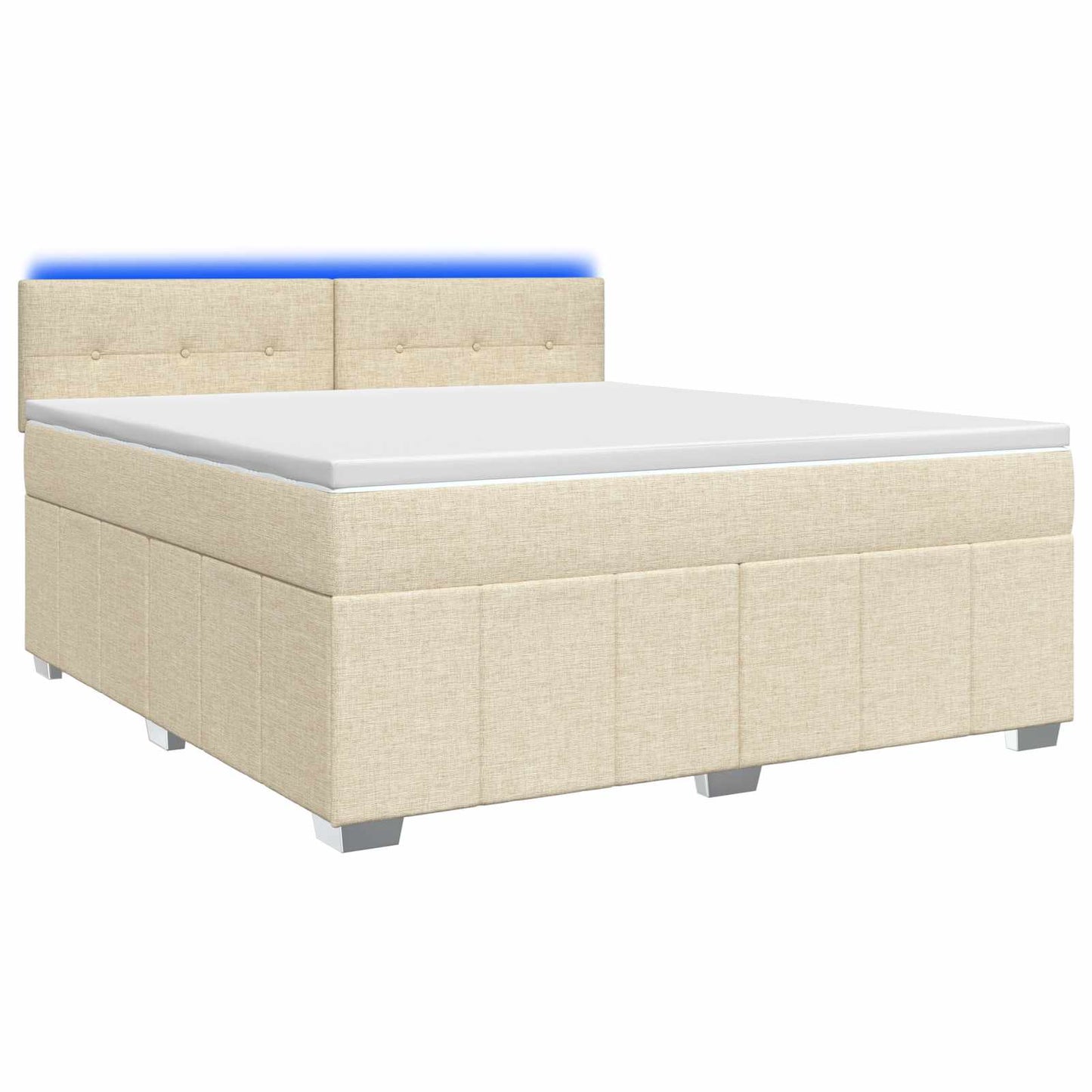 Boxspring ágy matraccal Krémszínű 140 x 200 cm Szövet