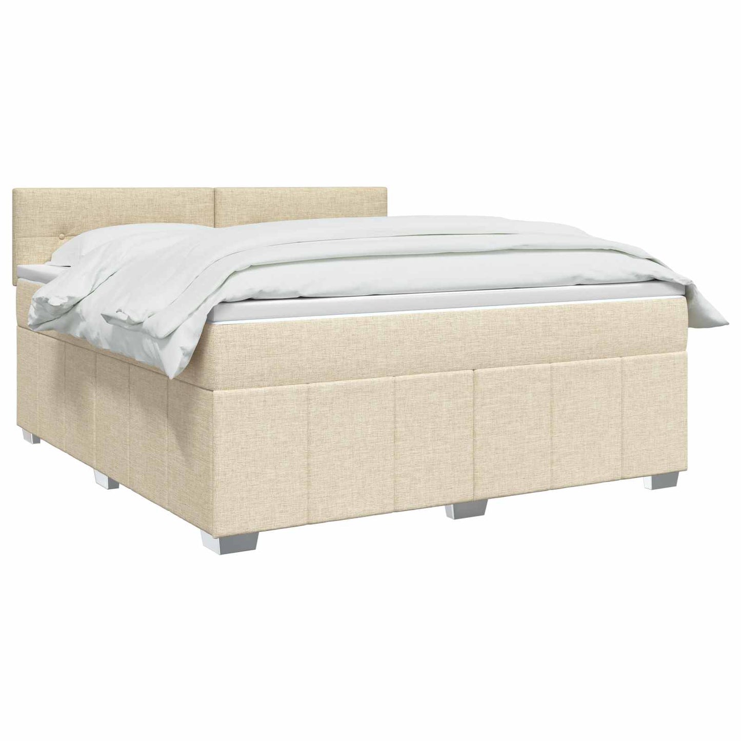 Boxspring ágy matraccal Krémszínű 140 x 200 cm Szövet