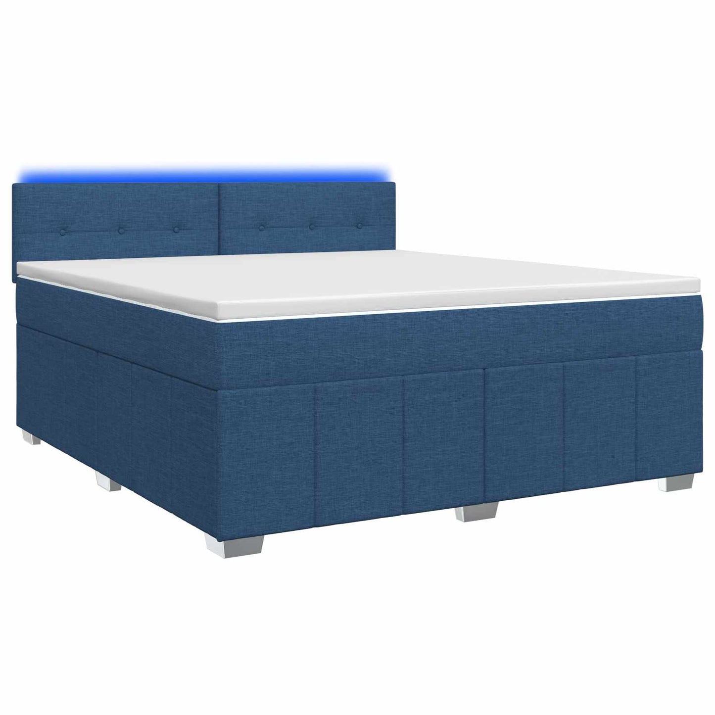 Boxspring ágy matraccal LED szalagokkal Kék 140 x 200 cm Szövet