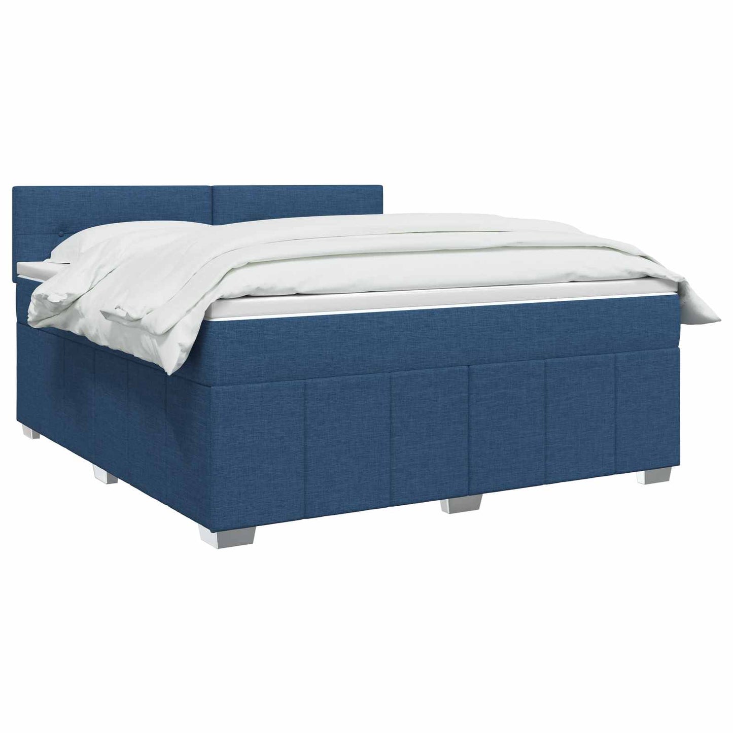 Boxspring ágy matraccal LED szalagokkal Kék 140 x 200 cm Szövet