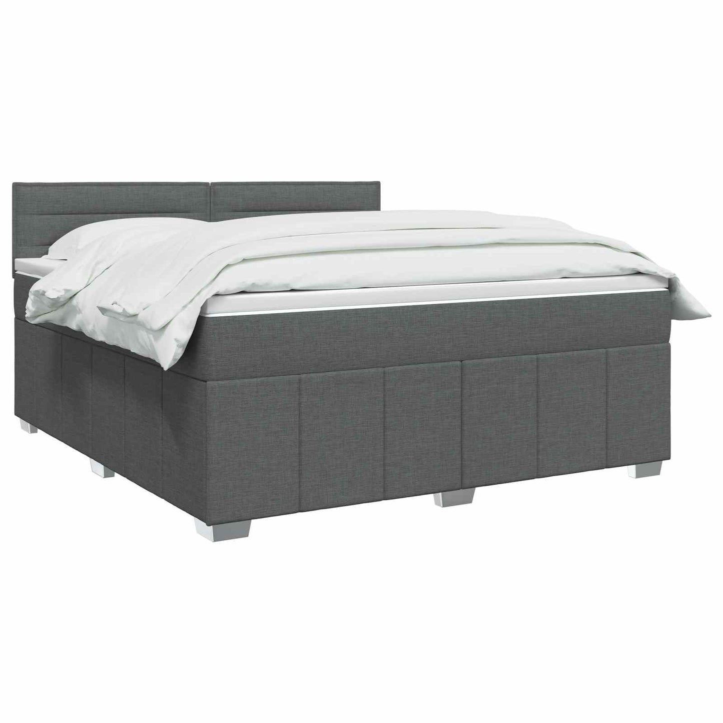 Boxspring ágy matraccal Sötétszürke 160 x 200 cm Szövet