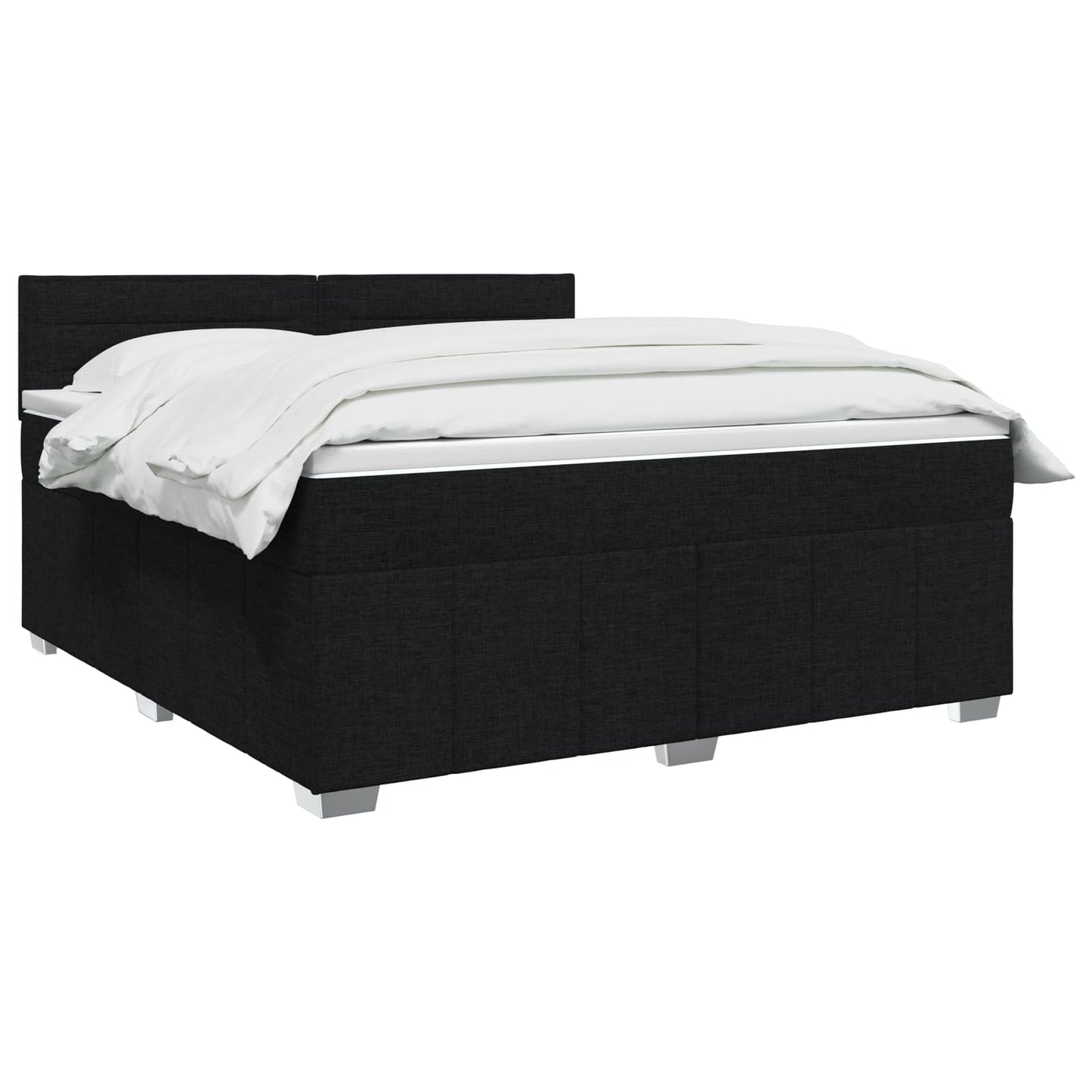 Boxspring ágy matraccal fejtámlával Fekete 160 x 200 cm Szövet