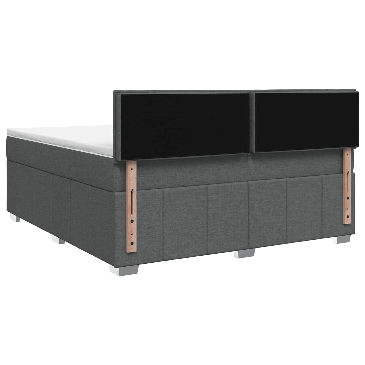 Boxspring ágy matraccal Sötétszürke 160 x 200 cm Szövet