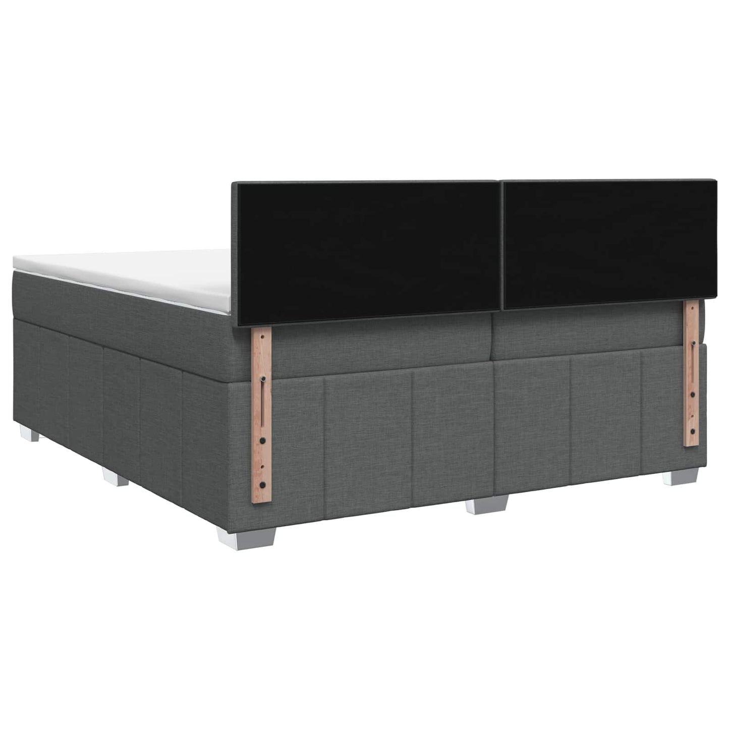 Boxspring ágy matraccal Sötétszürke 200 x 200 cm Szövet